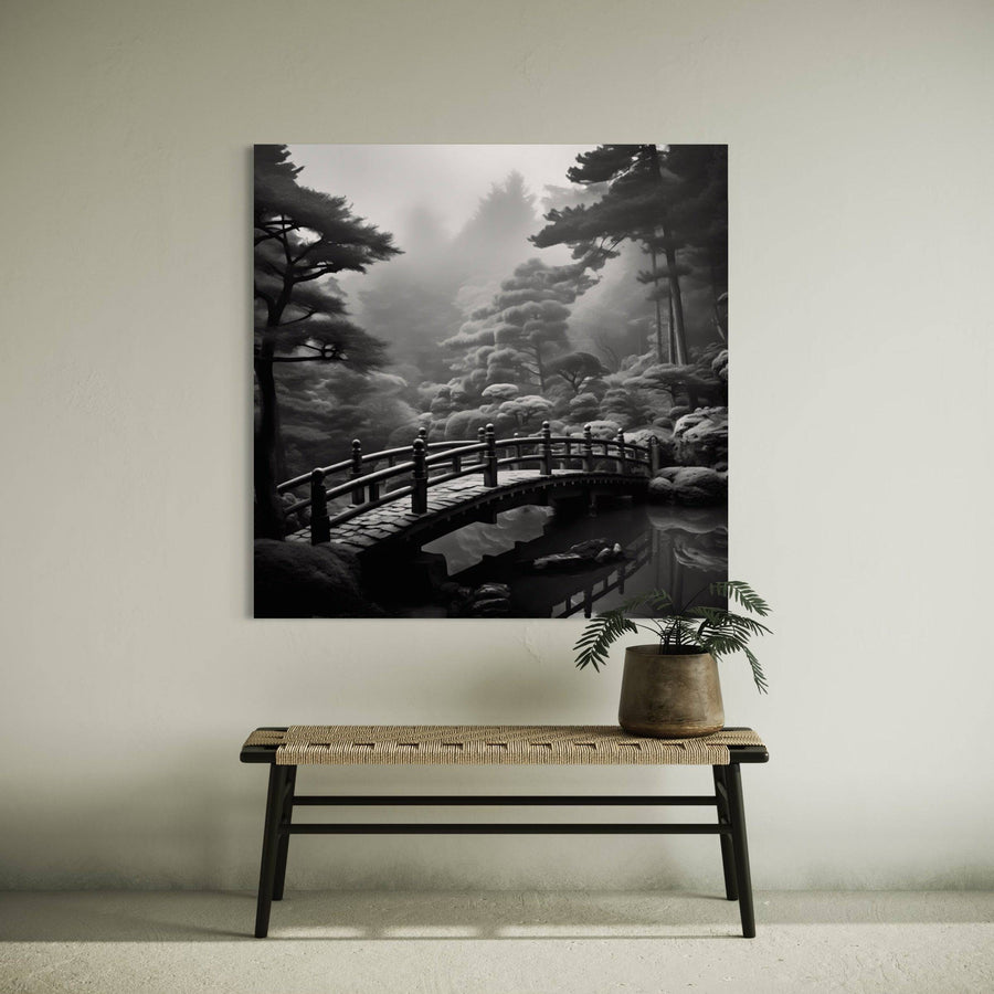 Pittura Giappone Ponte Giapponese - Decorazione Murale Natura Zen