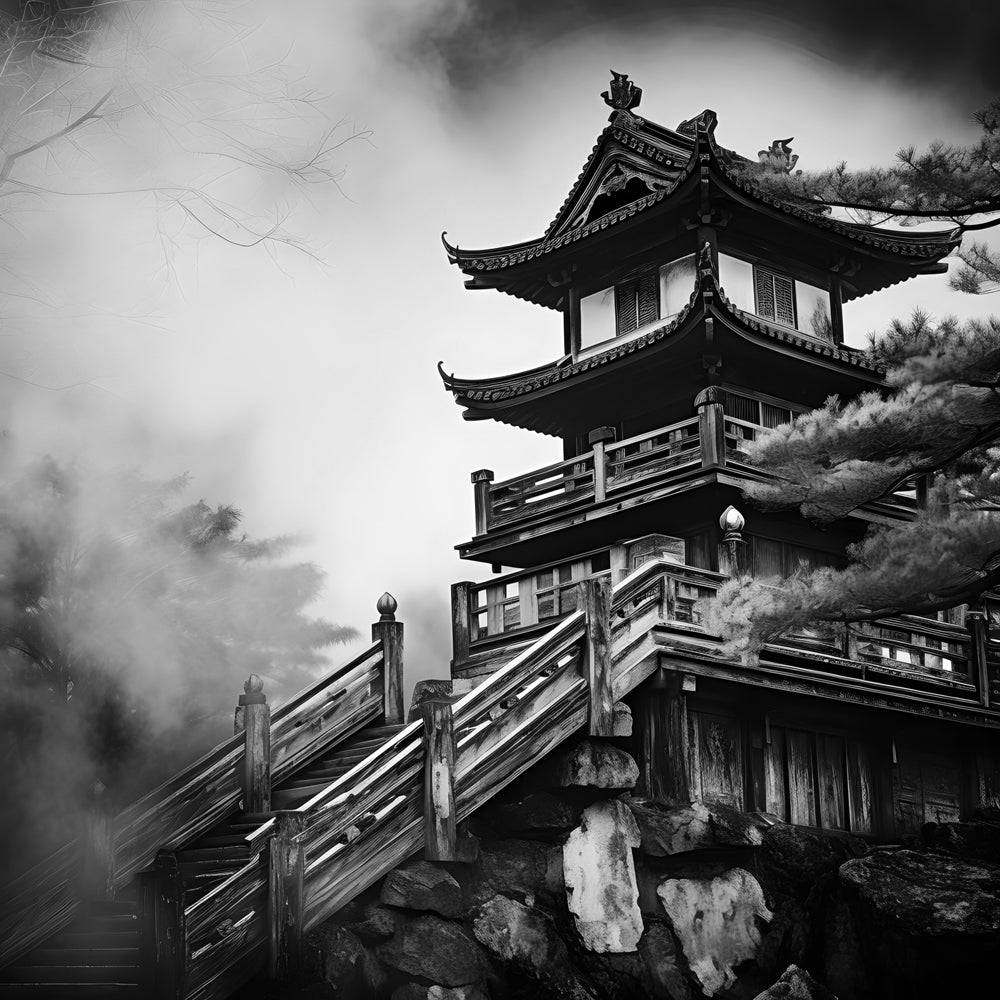 Tableau du Japon | Temple Japonais - Fabulartz.fr 