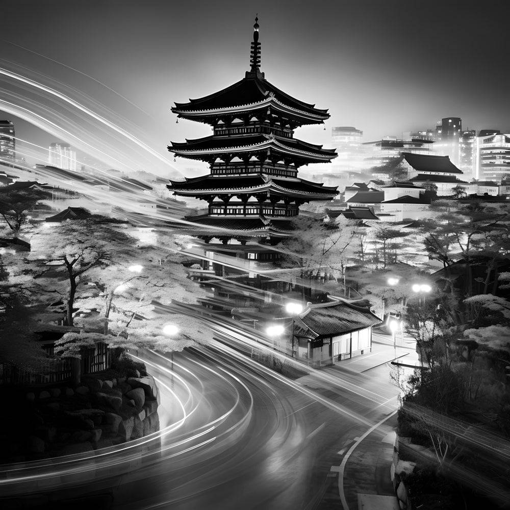 Tableau du Japon | Temple urbain - Fabulartz.fr