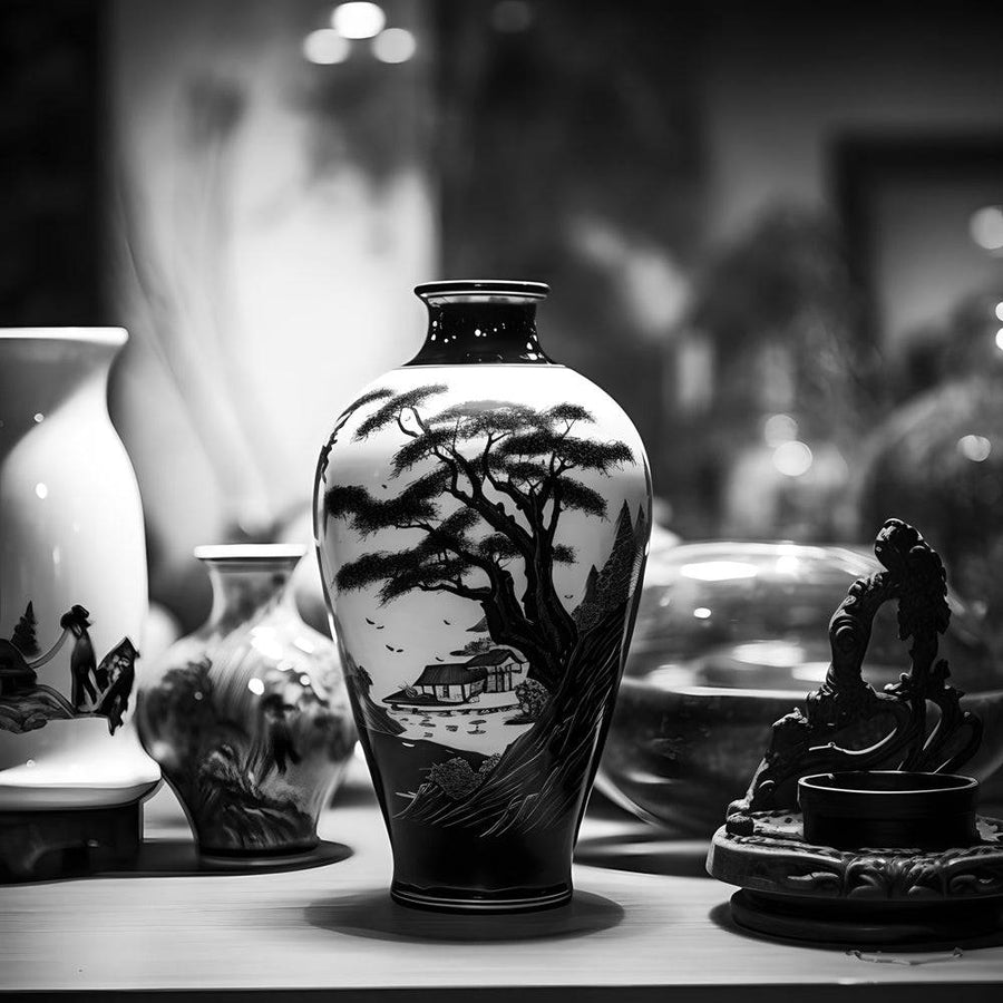Tableau Japon Vase Japonais - Décoration Murale Élégante et Culturelle