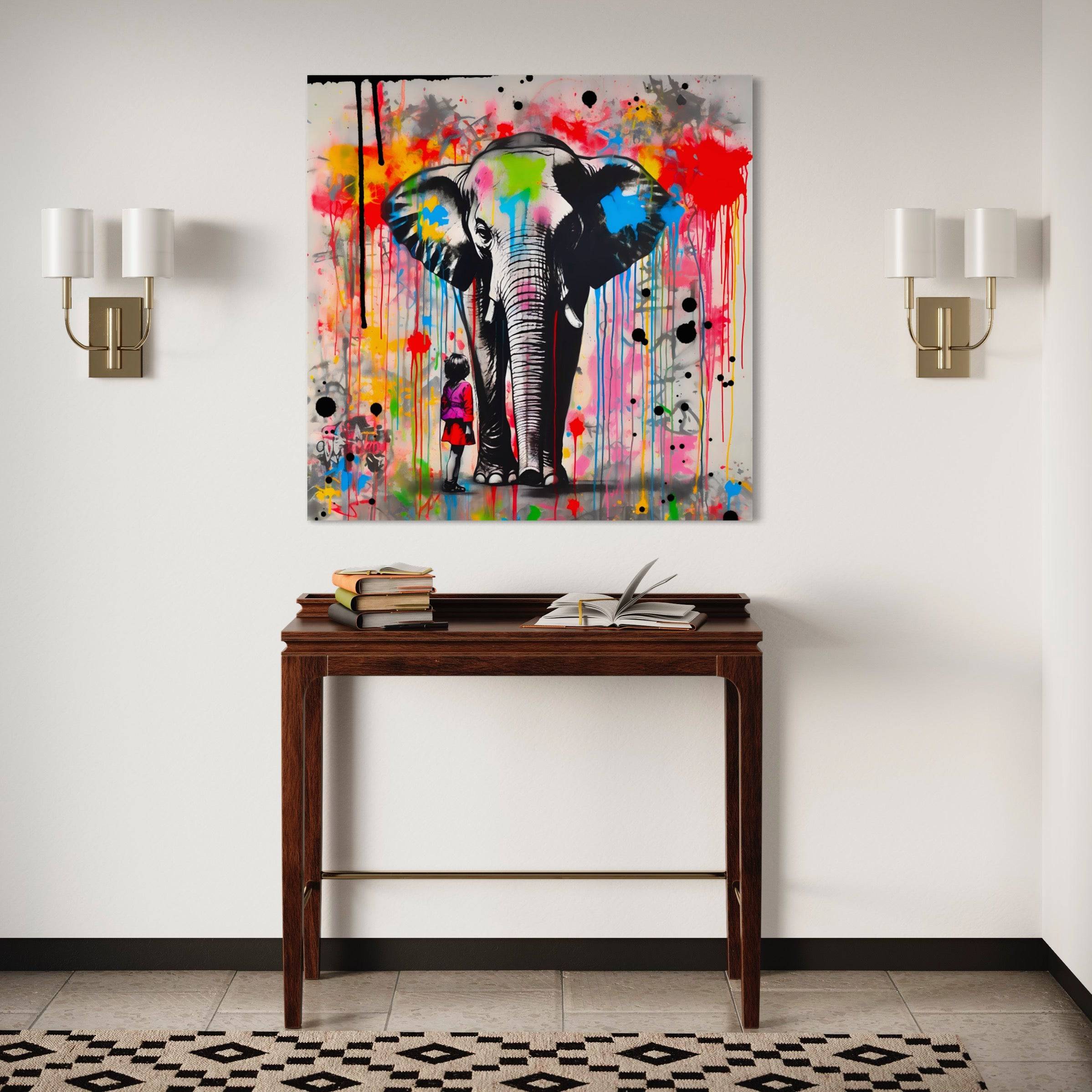 Tableau Éléphant en Pop Art Majestueux - Fabulartz.fr