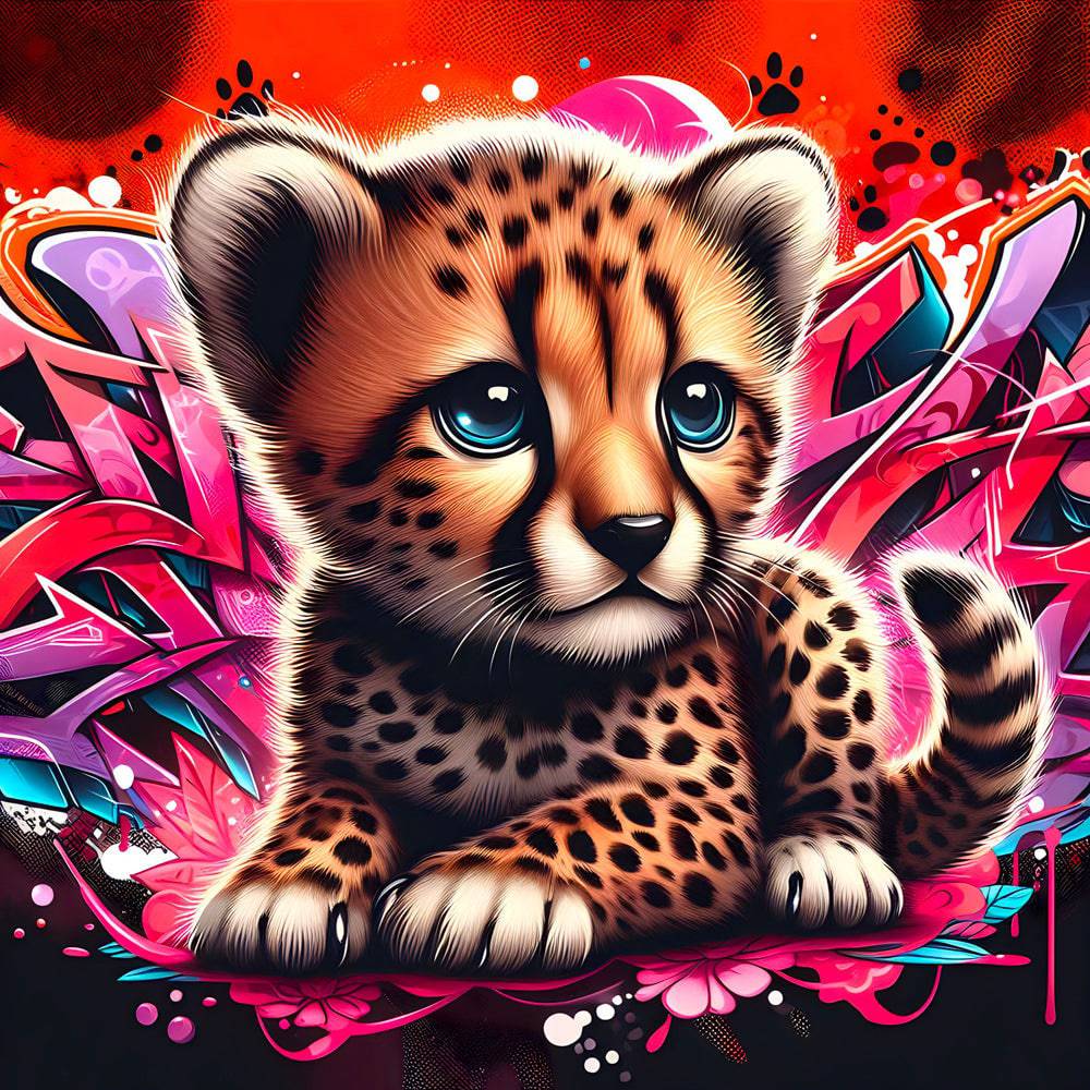 Tableau Enfant - Petit Lion - Éclats de Pop Art - Fabulartz.fr