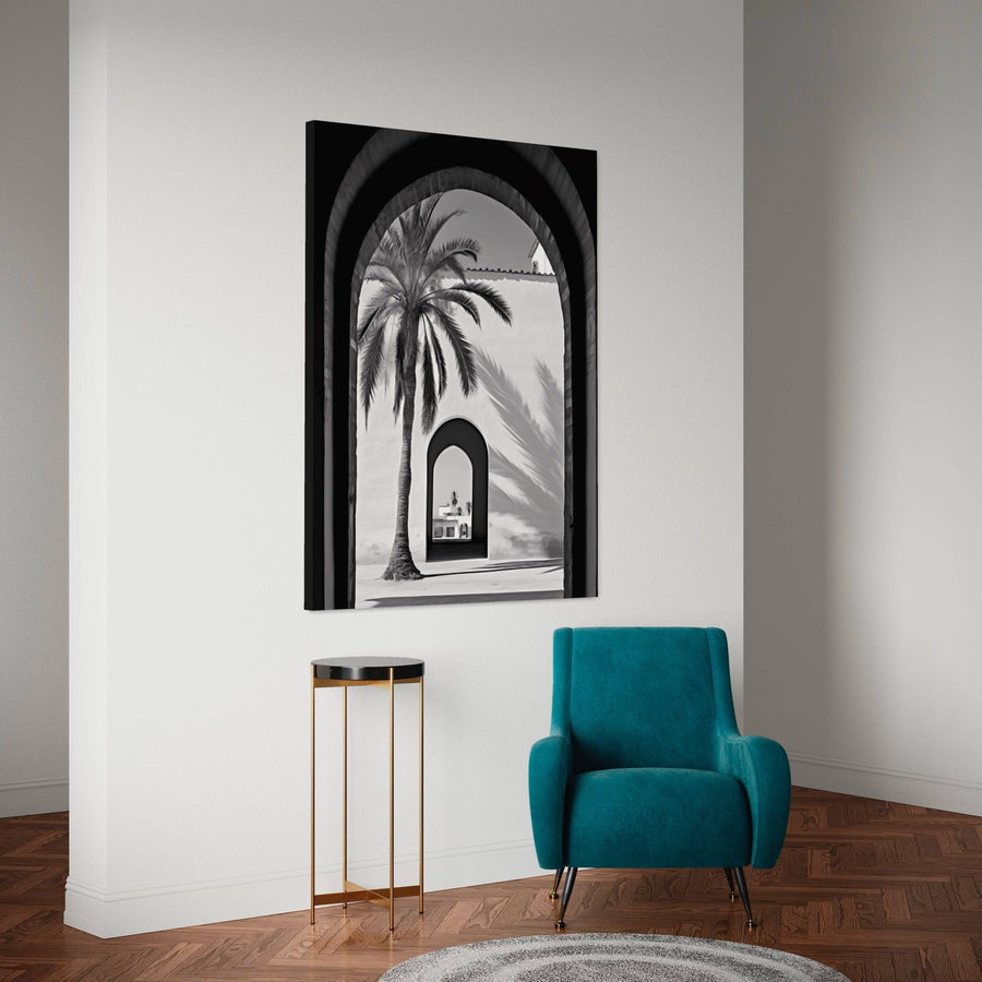 Palma spagnola e arco - Decorazione murale esotica