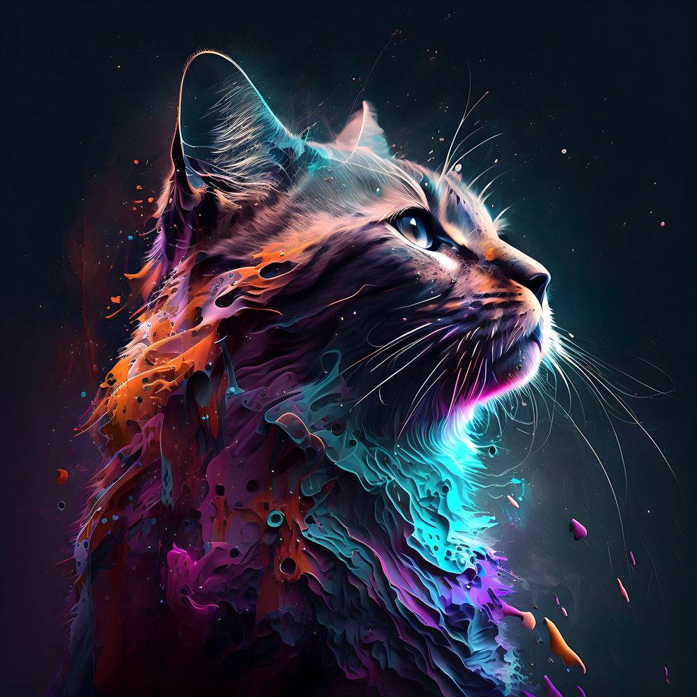 Tableau Félin Pop Art - Coloré - Moderne - Deco - Fabulartz.fr