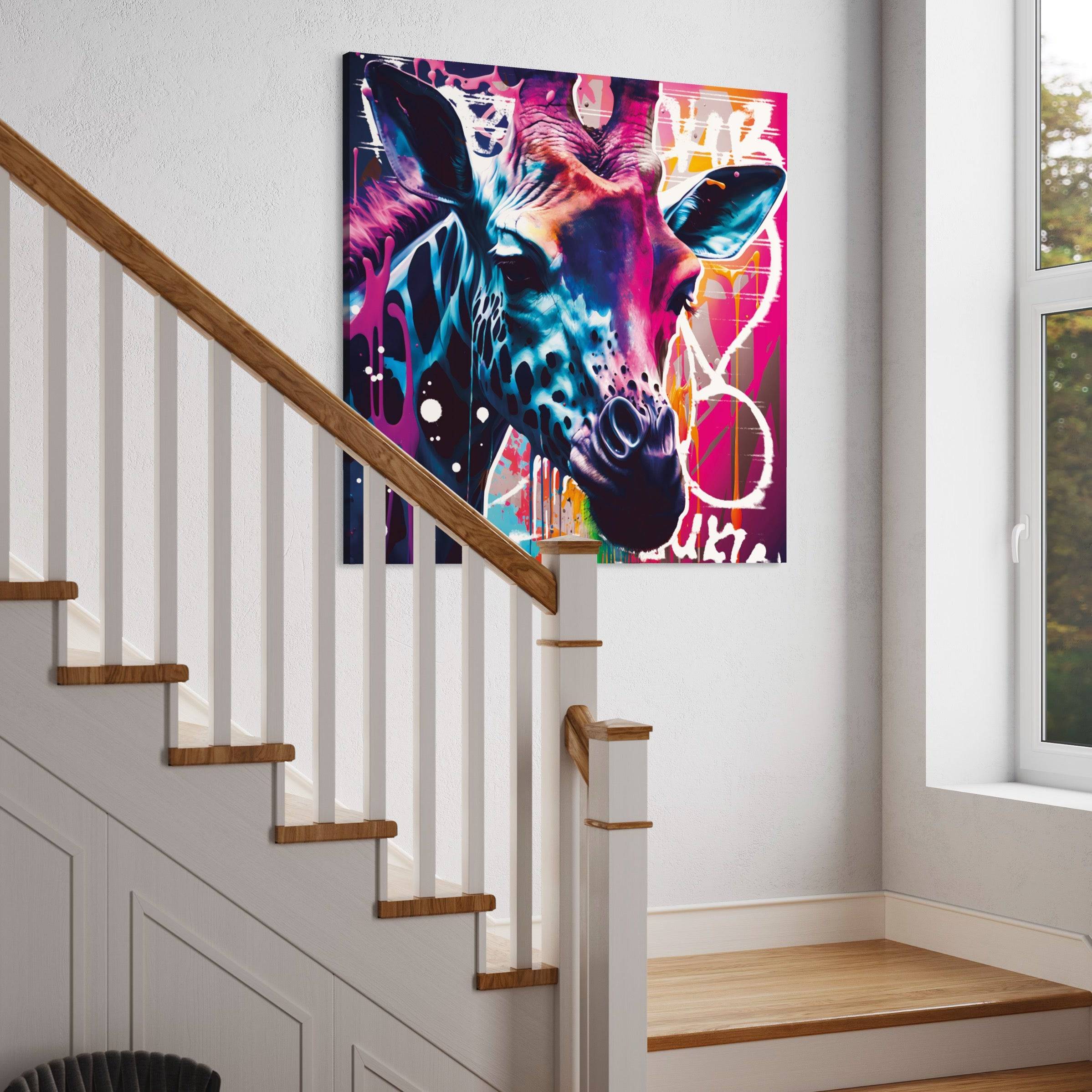 Tableau Girafe Pop Art - Colorée - Décoratif - Fabulartz.fr