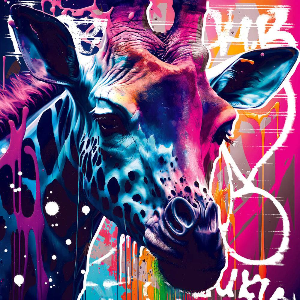 Tableau Girafe Pop Art - Colorée - Décoratif - Fabulartz.fr