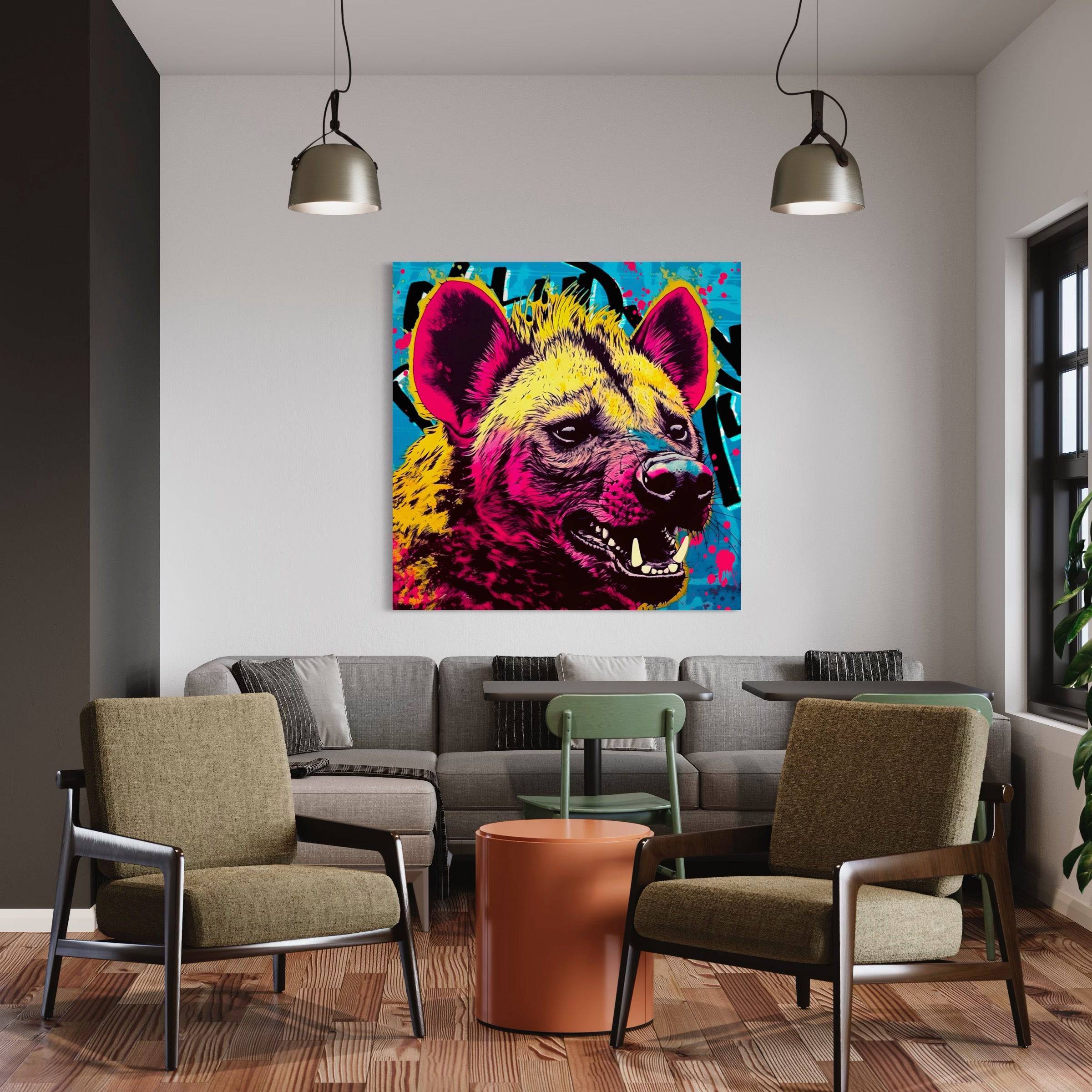 Tableau Hyène Pop Art Audacieuse - Cadre Déco - Fabulartz.fr