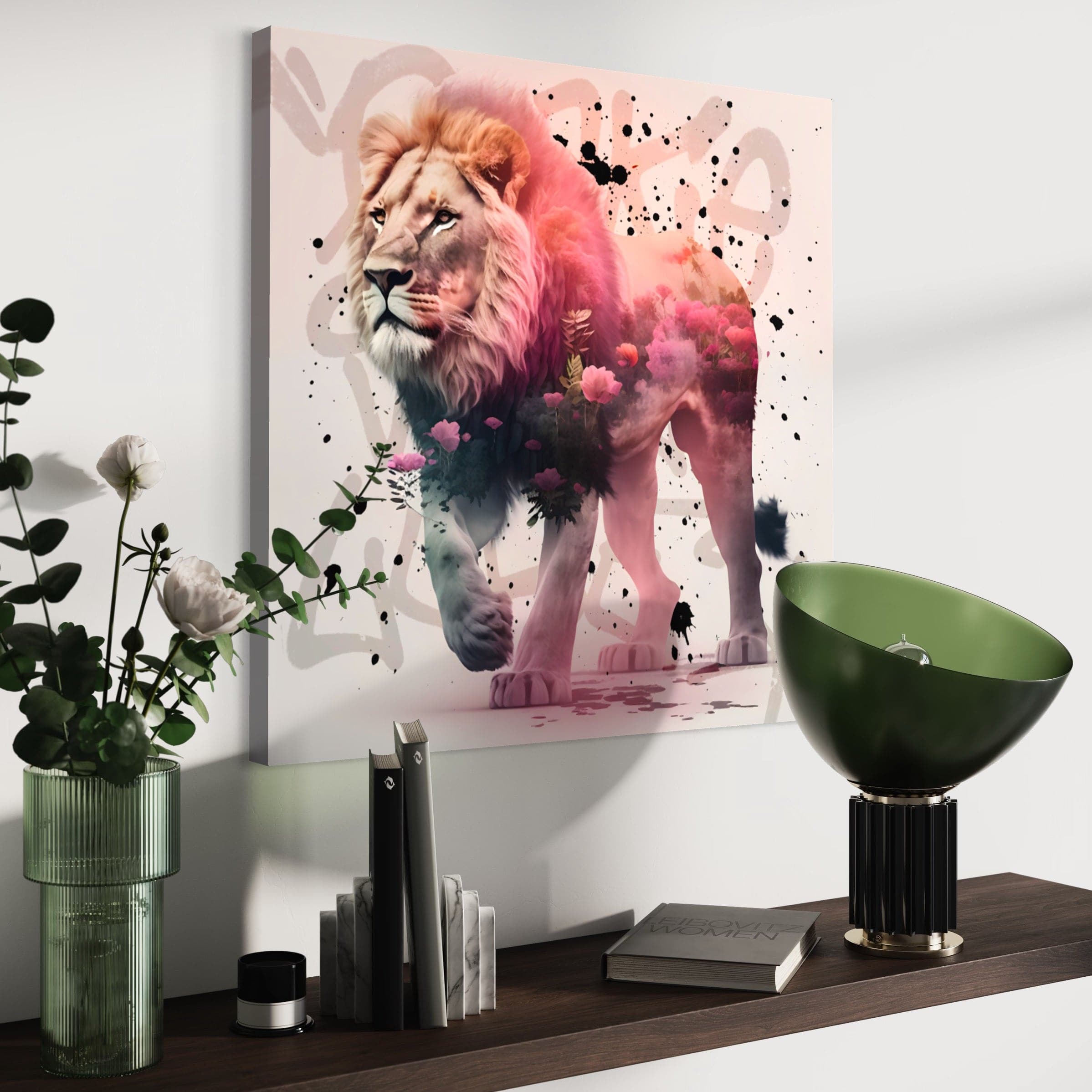 Tableau Lion Abstrait - Pop Art - Deco - Design - Fabulartz.fr 