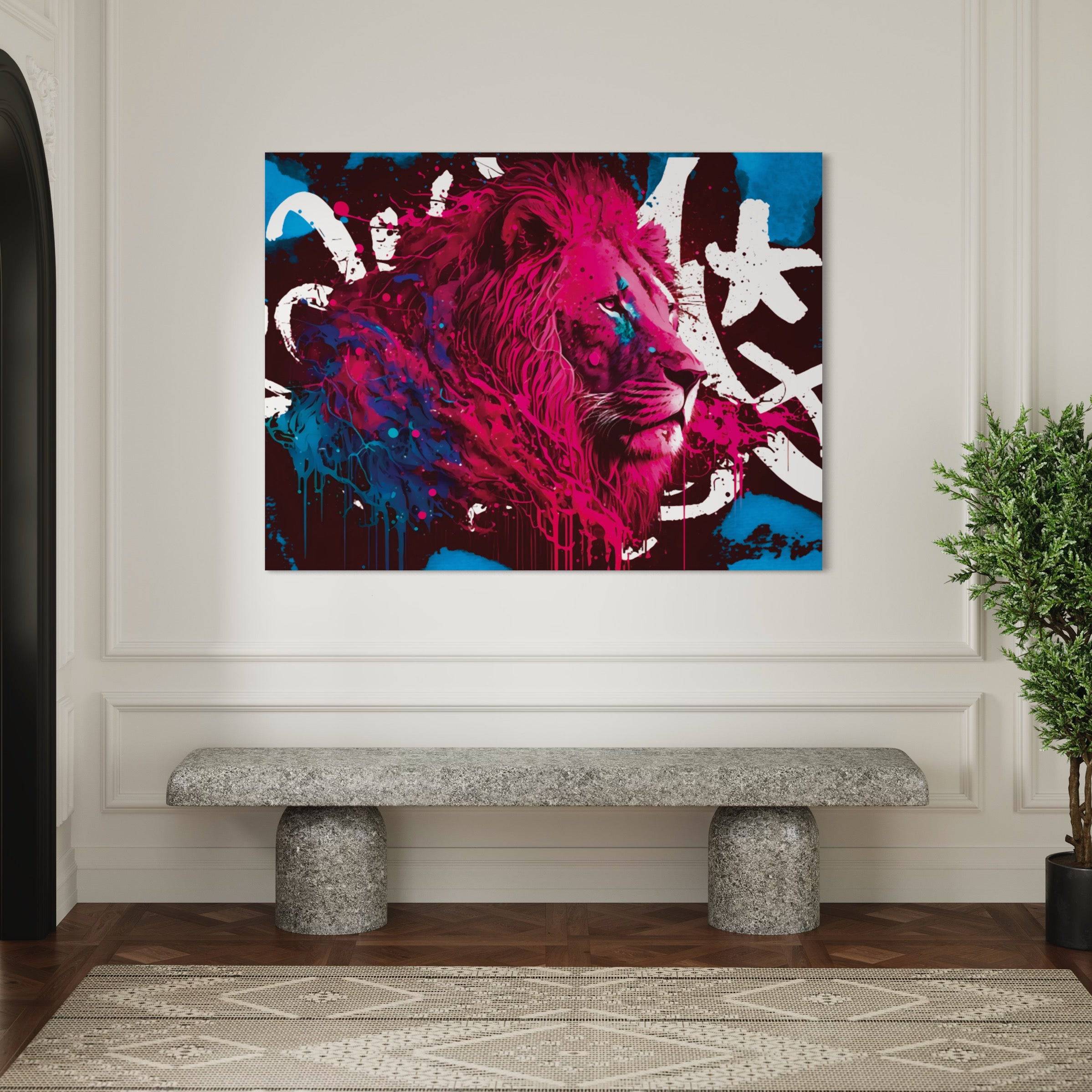 Tableau Lion - Pop Art - Colorée - Décoratif - Moderne - Fabulartz.fr