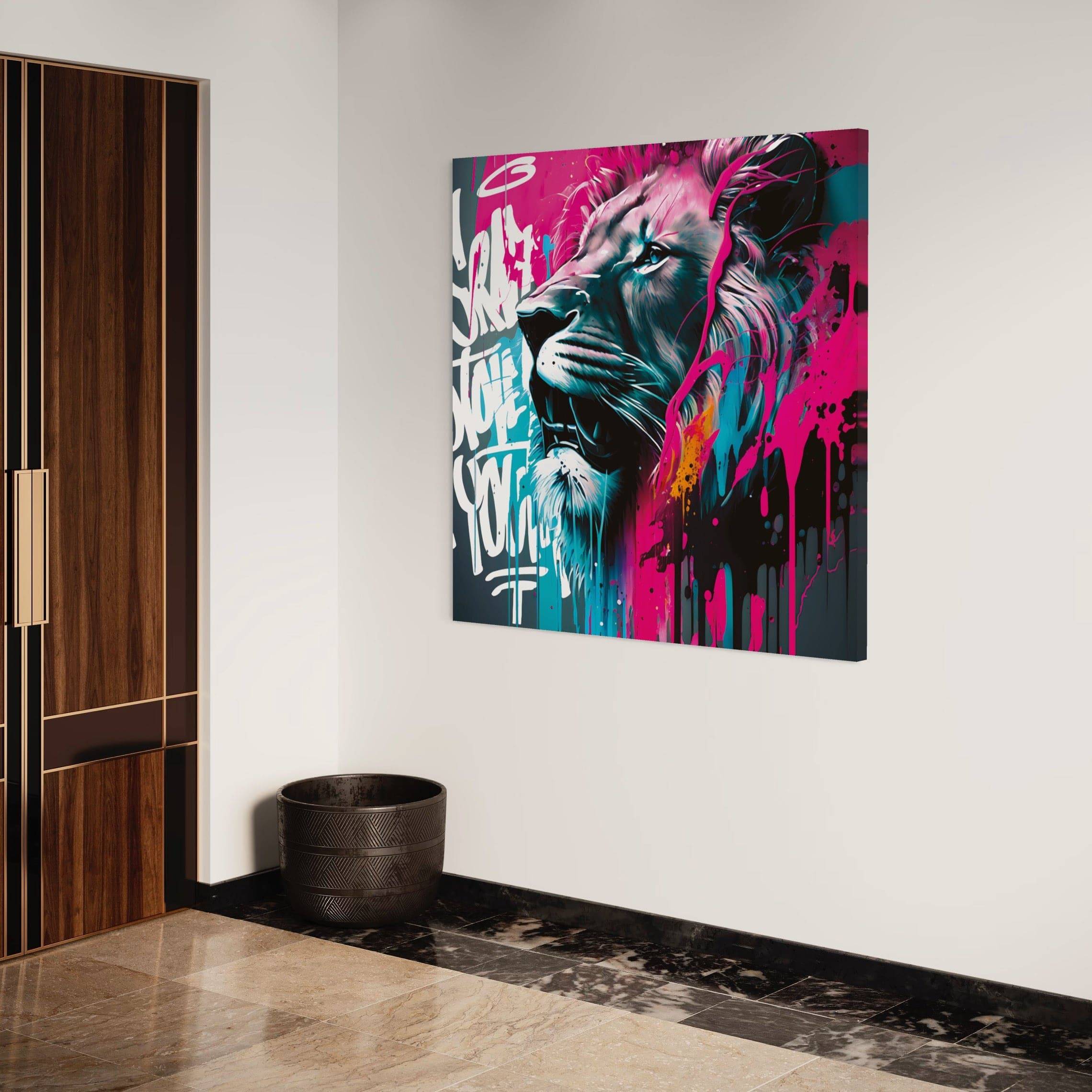 Tableau Lion Urbain - Pop Art - Toile Déco - Fabulartz.fr