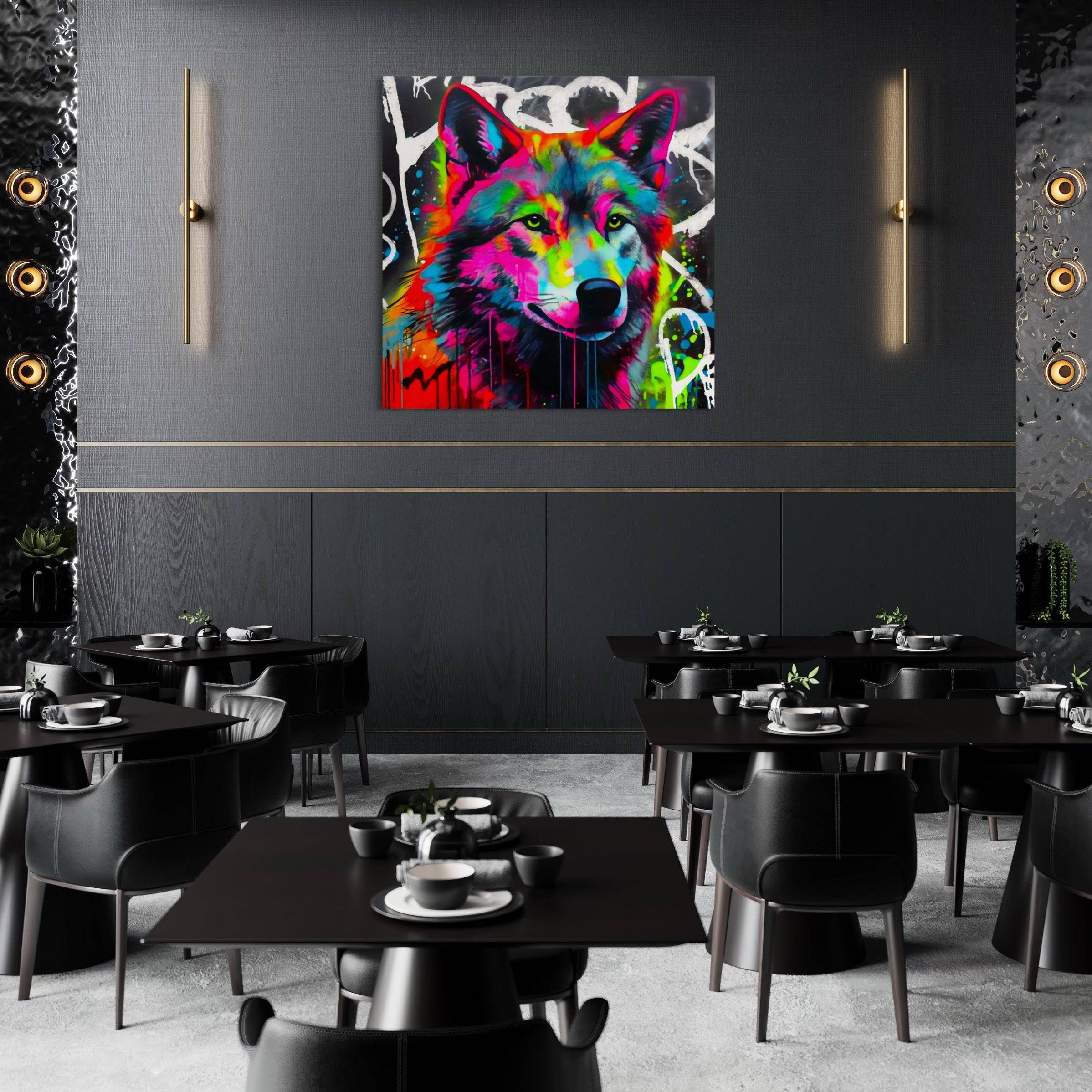 Tableau Loup Coloré - Collection Exclusive | Fabulartz - Fabulartz.fr