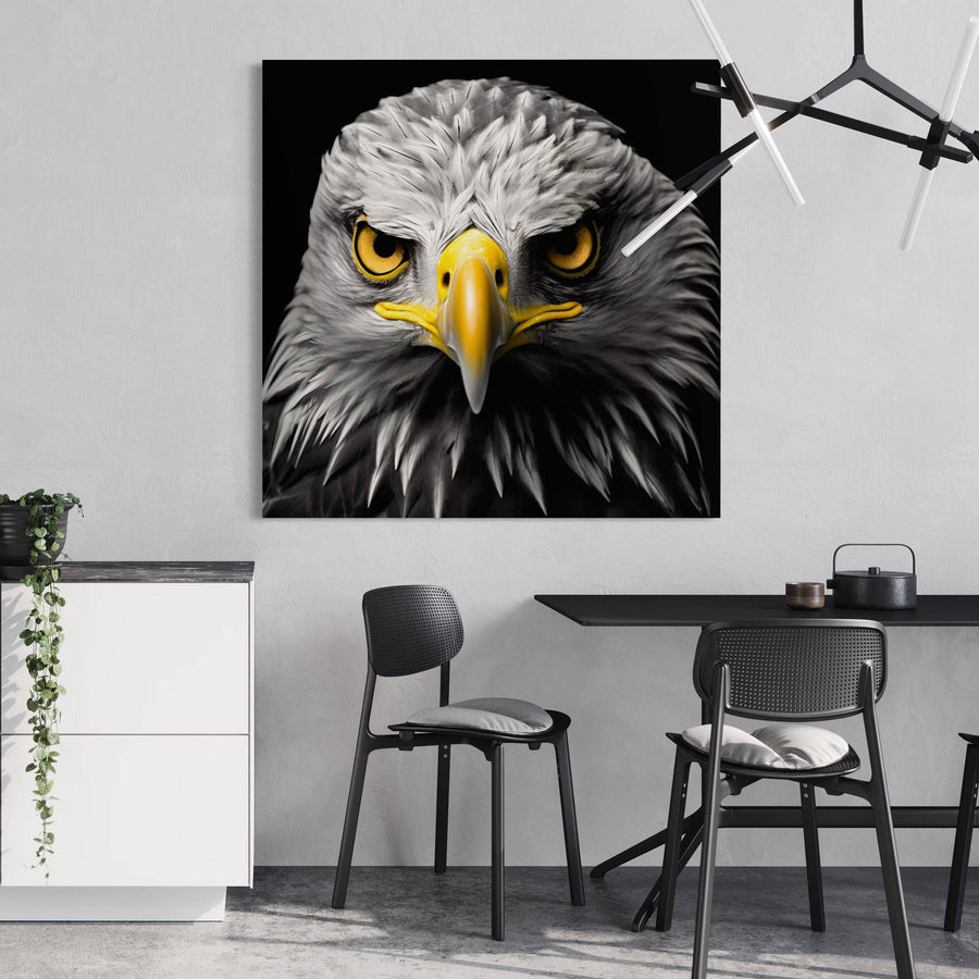 Tableau Noir et Blanc - Aigle Majestueux - Décoration Murale