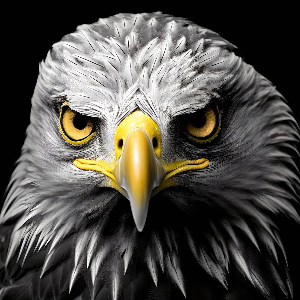 Tableau Noir et Blanc - Aigle Majestueux - Décoration Murale - Fabulartz.fr
