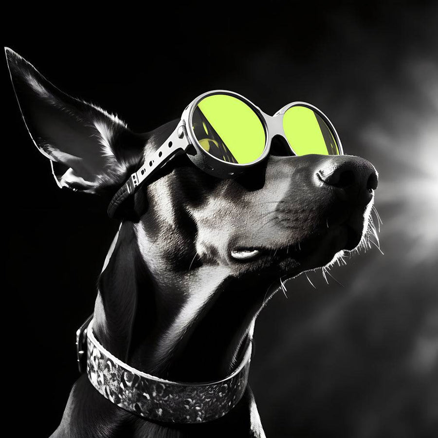 Black and white painting - Dobermann - Cadre Déco