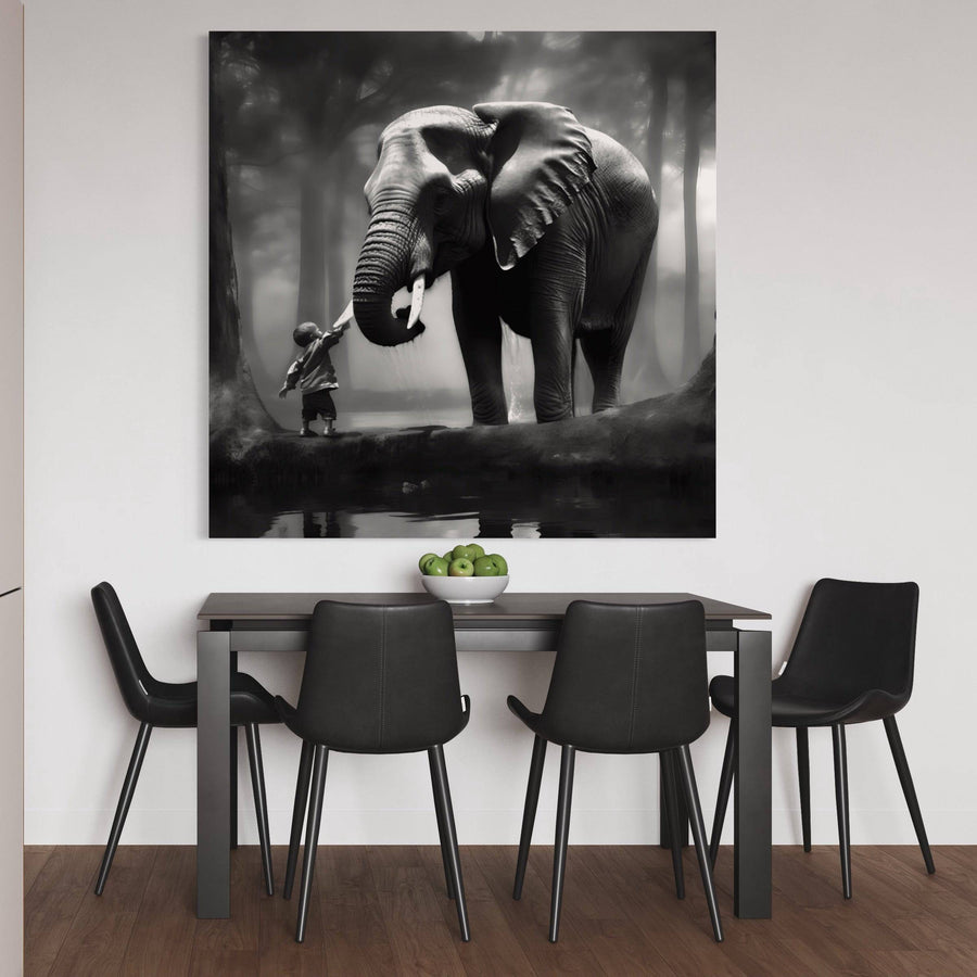 Tableau Noir et Blanc - Elephant - Décoration Moderne