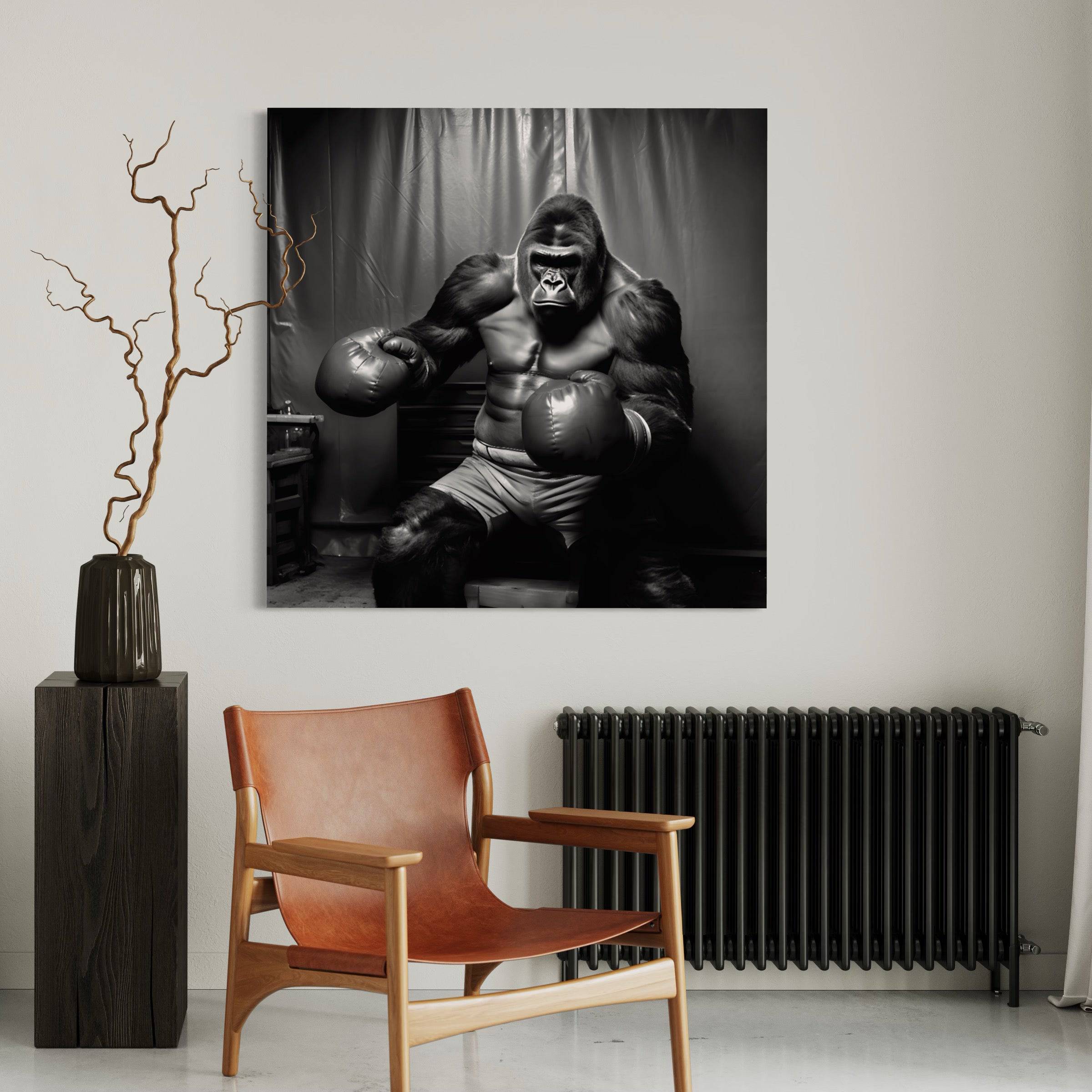 Tableau Noir et Blanc - Gorille - Déco - Mural - Fabulartz.fr
