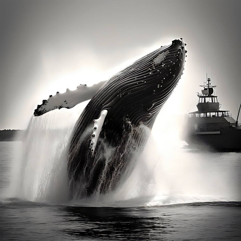 Tableau Noir et Blanc - La Baleine - Cadre Déco - Fabulartz.fr