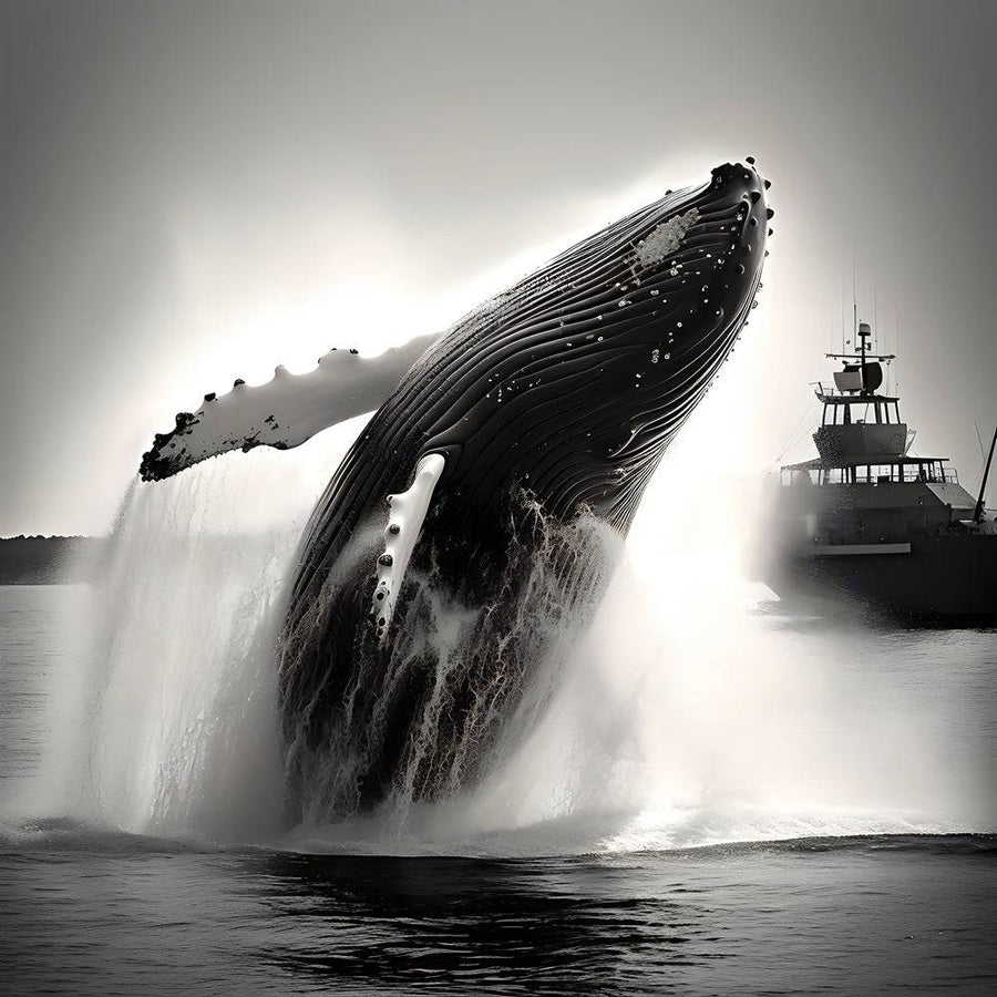 Pittura in bianco e nero - La Baleine - Cadre Déco