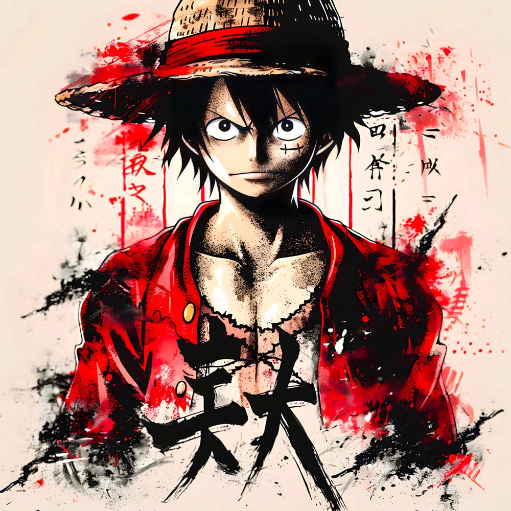 Tableau One Piece - Luffy Abstrait - Décoration Murale Design - Fabulartz.fr