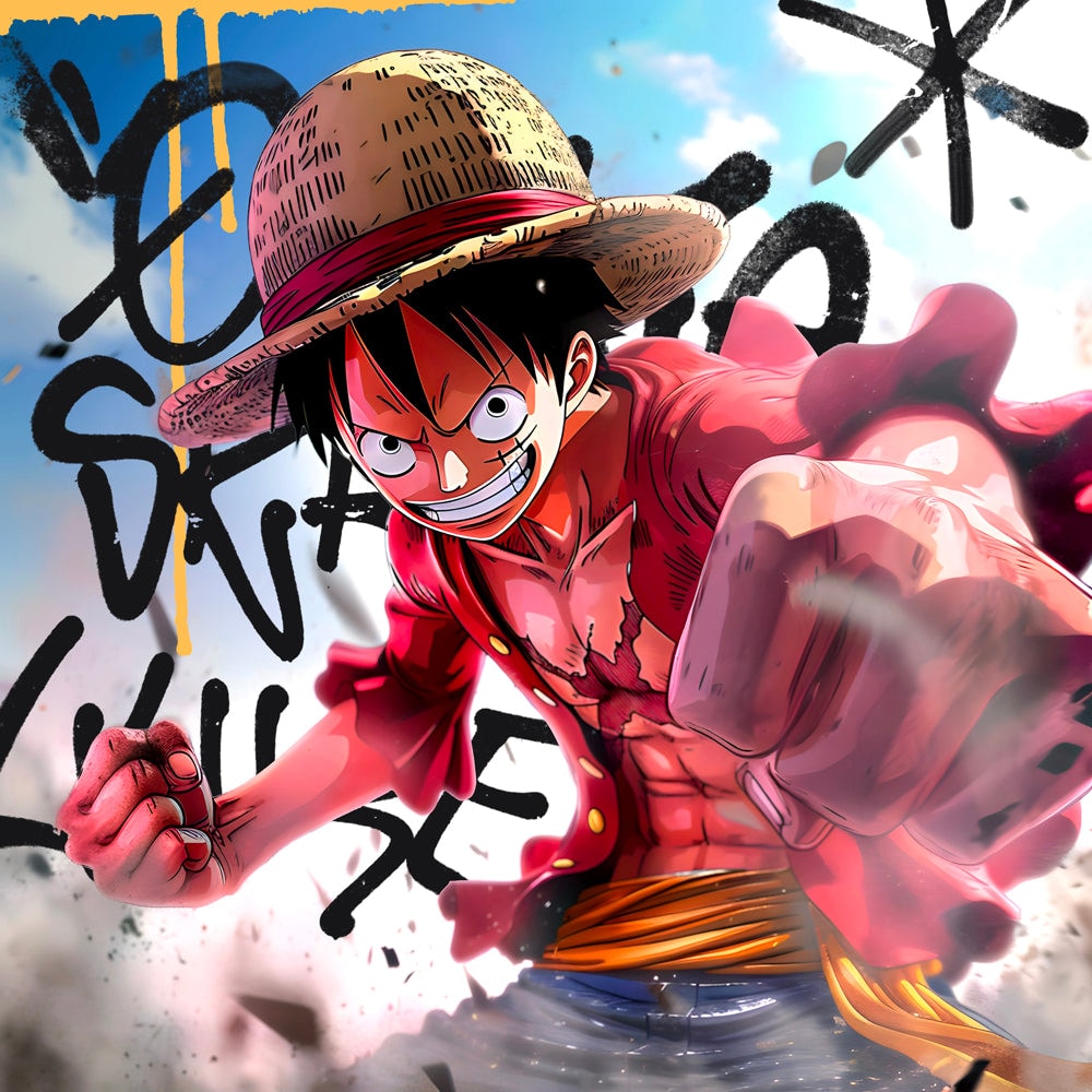 Tableau One Piece - Luffy Action - Décoration Murale Design - Fabulartz.fr