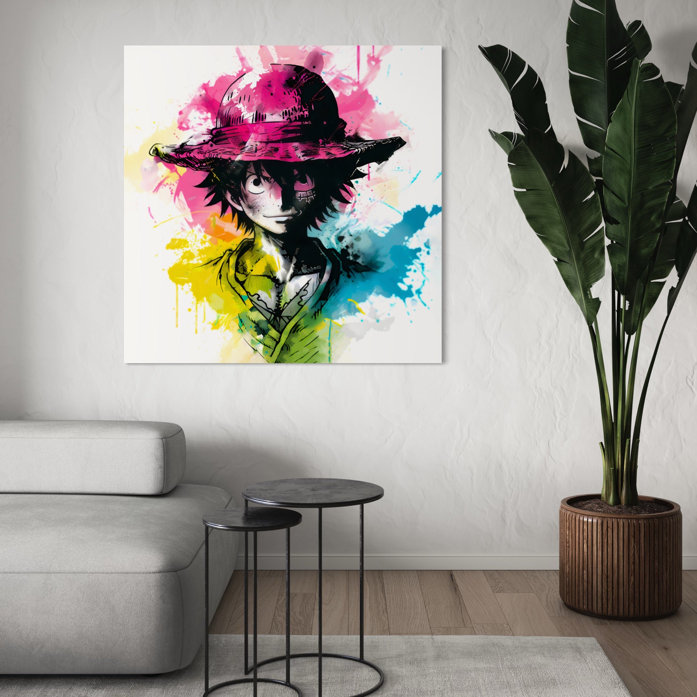 Tableau One Piece - Luffy Aquarelle - Décoration Murale Colorée - Fabulartz.fr