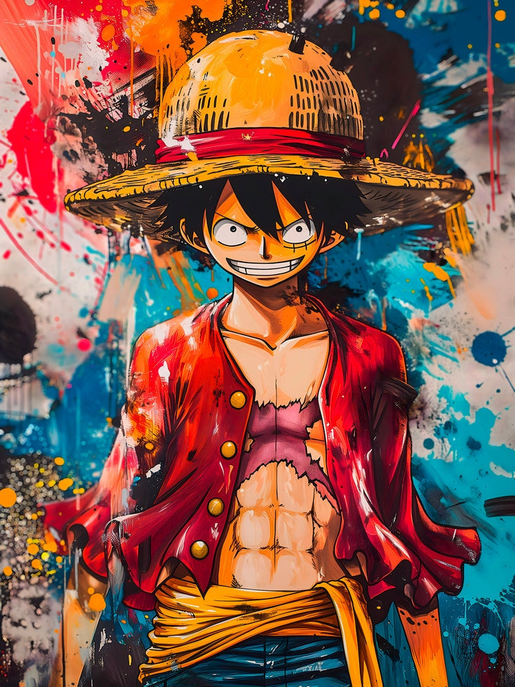 Tableau One Piece - Luffy Coloré - Décoration Murale Artistique - Fabulartz.fr