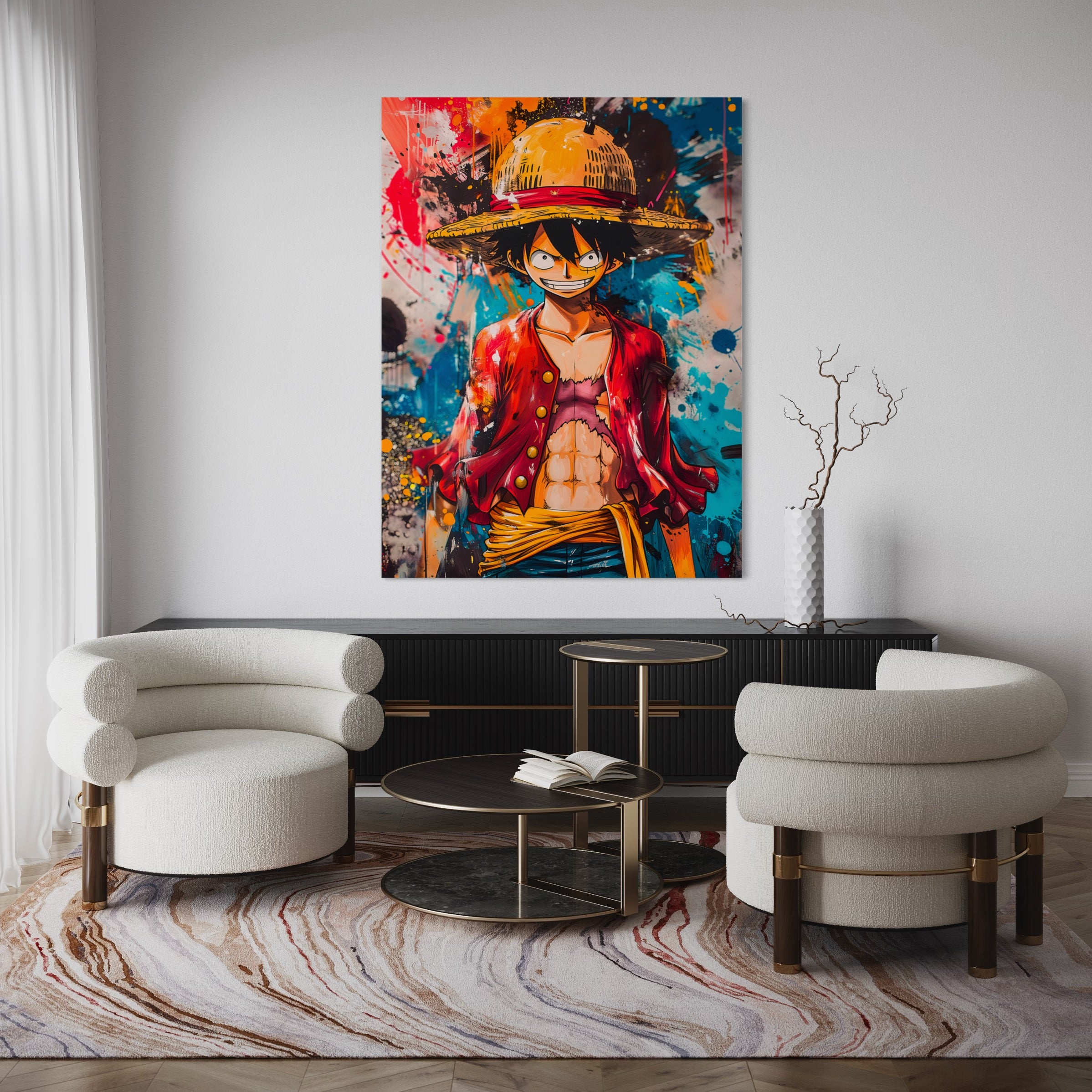 Tableau One Piece - Luffy Coloré - Décoration Murale Artistique - Fabulartz.fr