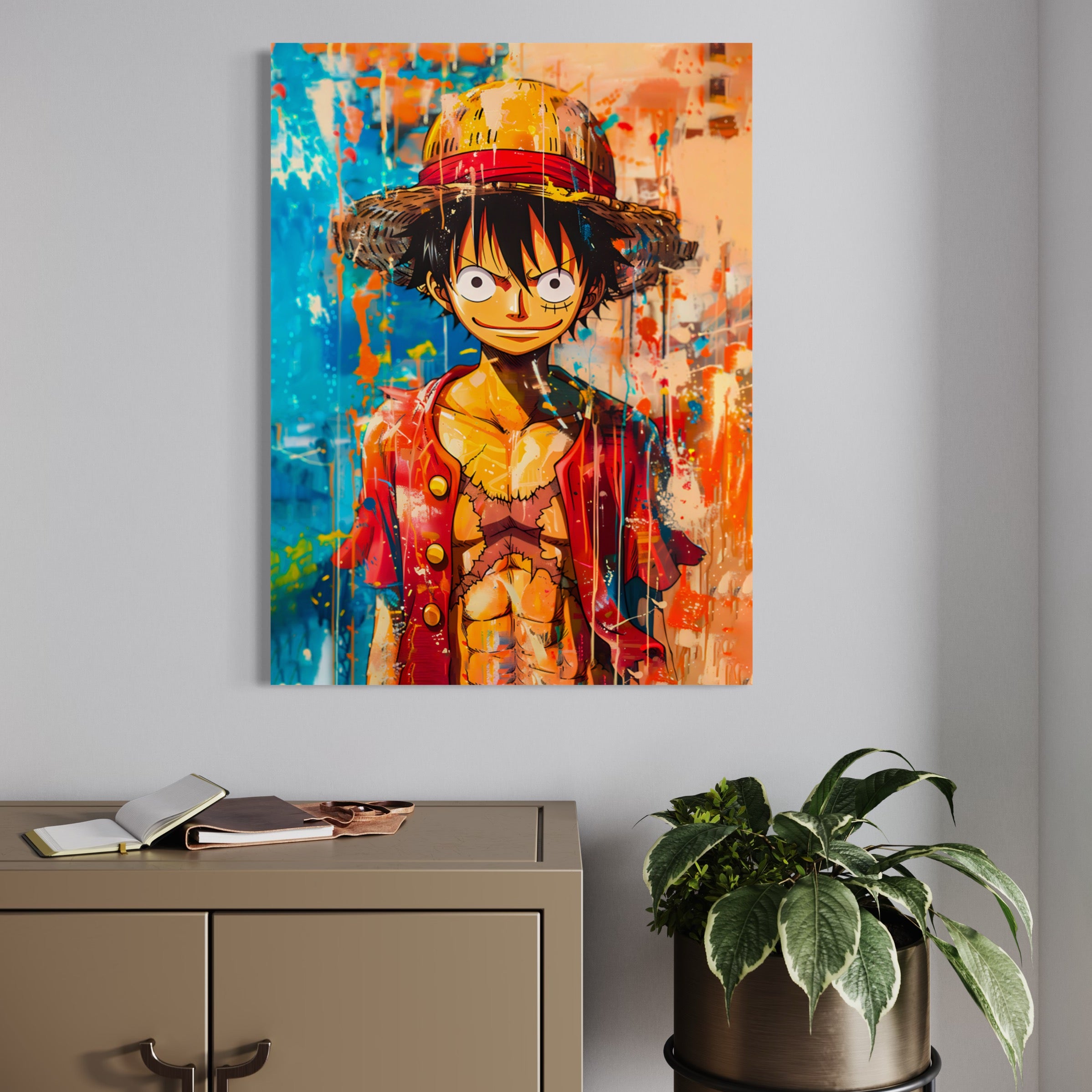 Tableau One Piece - Luffy Coloré - Décoration Murale Créative - Fabulartz.fr