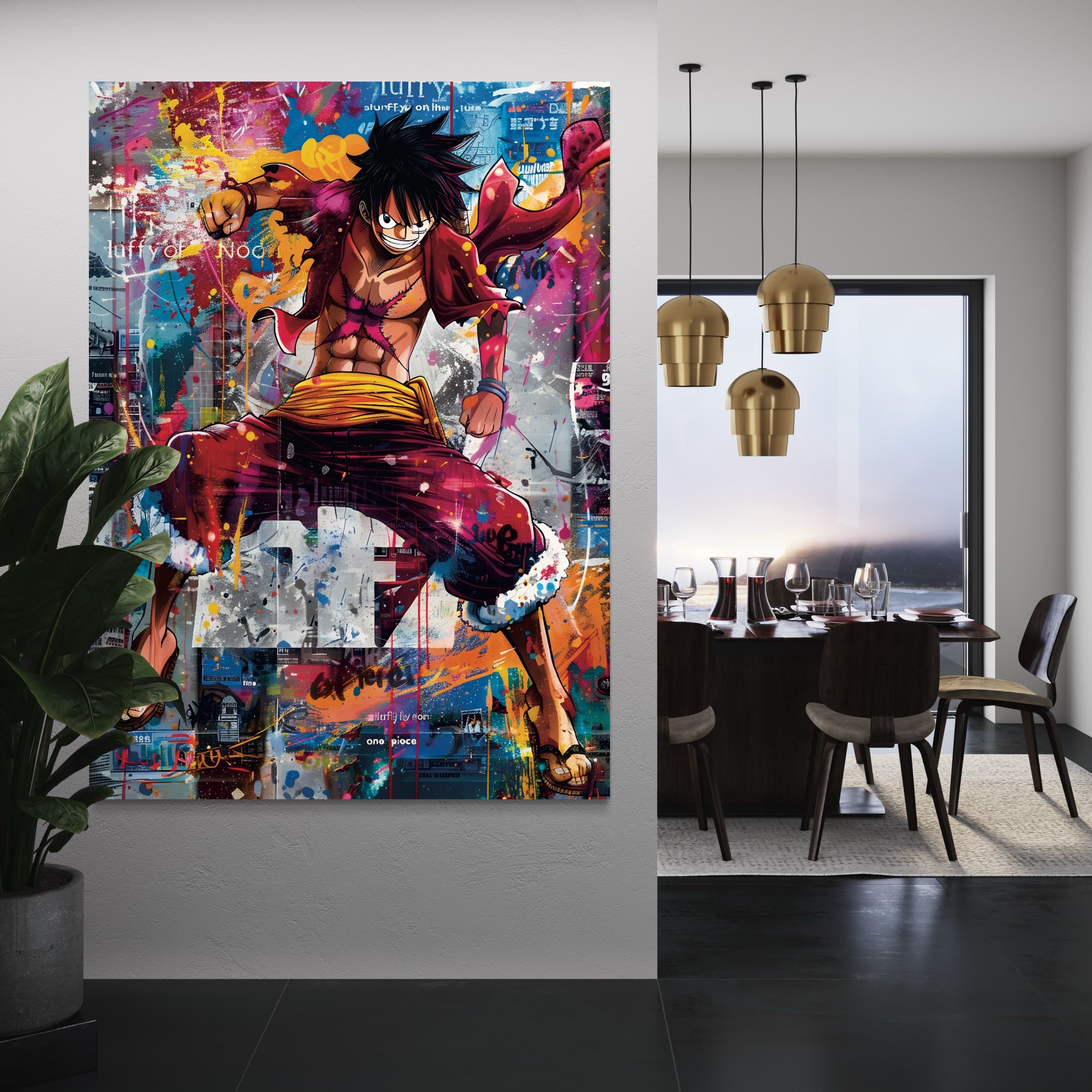Tableau One Piece - Luffy en Action Coloré – Décoration Murale Artistique - Fabulartz.fr