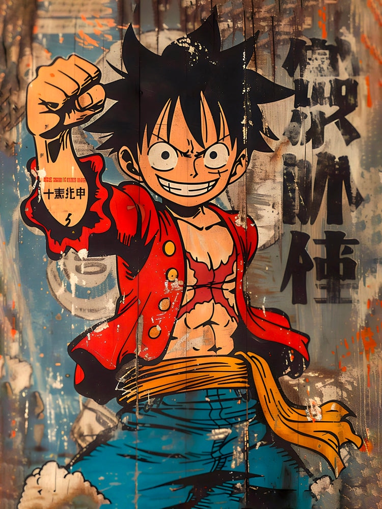 Tableau One Piece - Luffy Vintage - Décoration Murale Design - Fabulartz.fr
