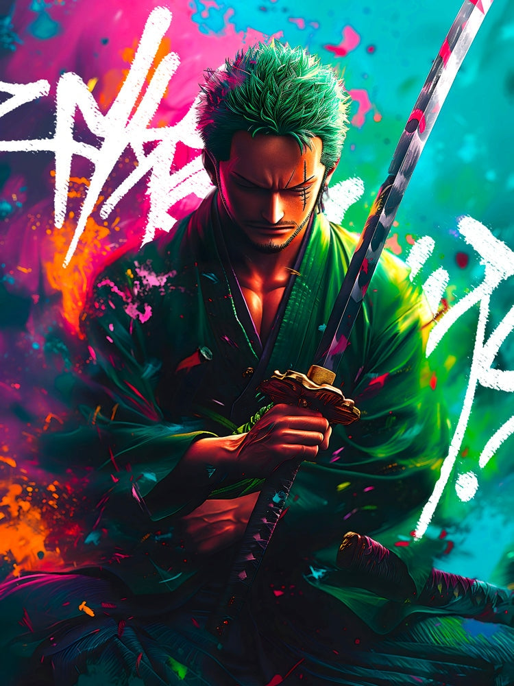 Tableau One Piece - Roronoa Zoro Pop Art - Décoration Murale Design - Fabulartz.fr