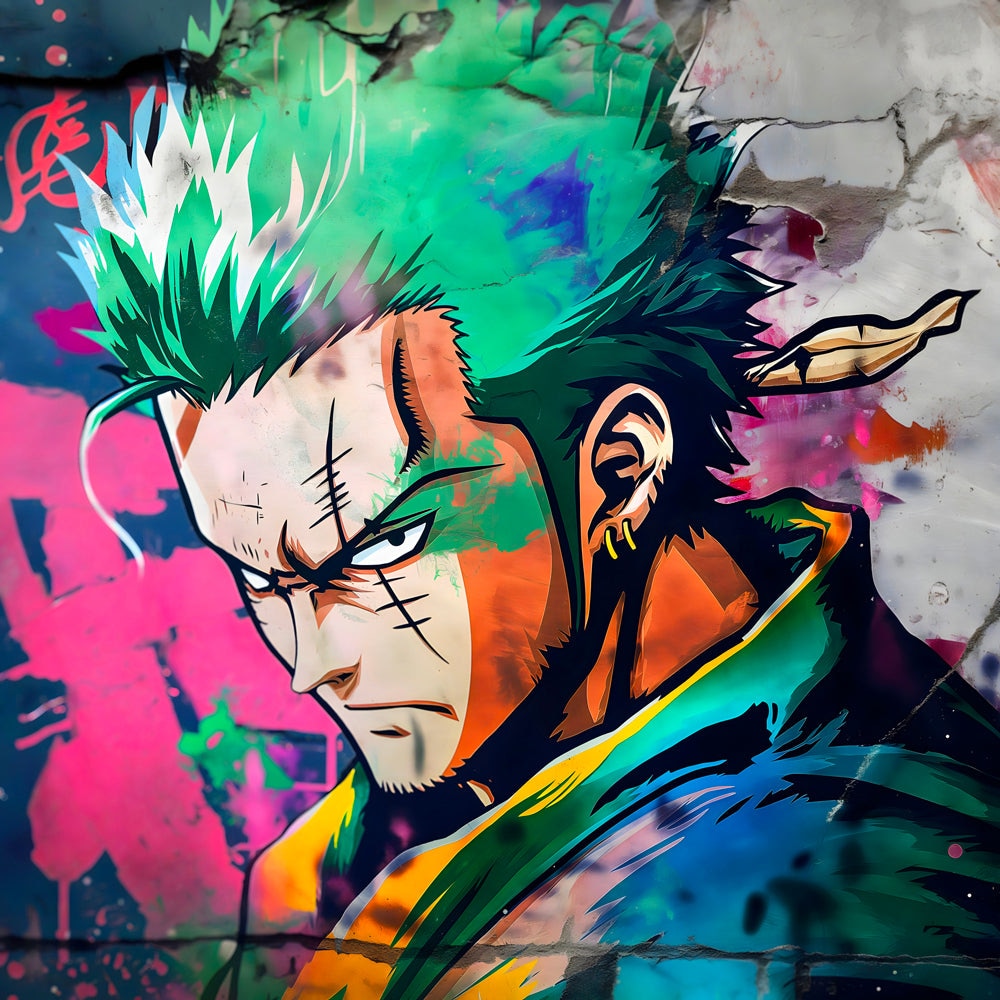 Tableau One Piece - Zoro Art Abstrait - Décoration Murale Design - Fabulartz.fr