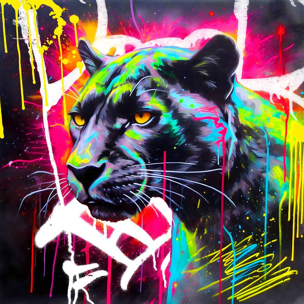 Tableau Panthère en Pop Art - Toile moderne - Design - Deco - Fabulartz.fr