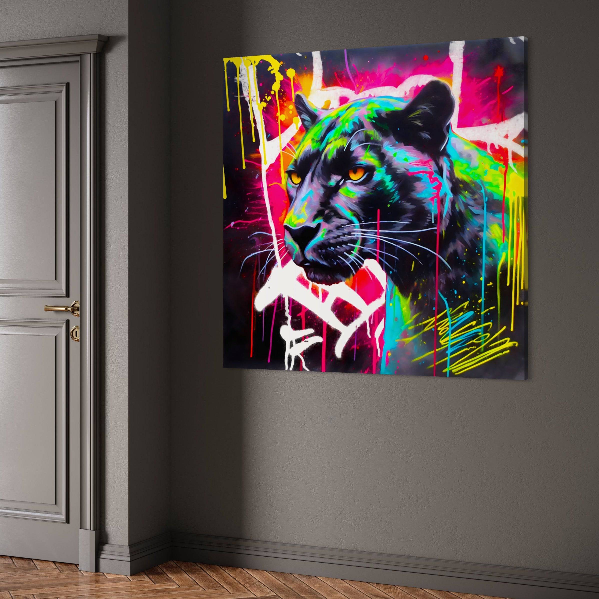 Tableau Panthère en Pop Art - Toile moderne - Design - Deco - Fabulartz.fr