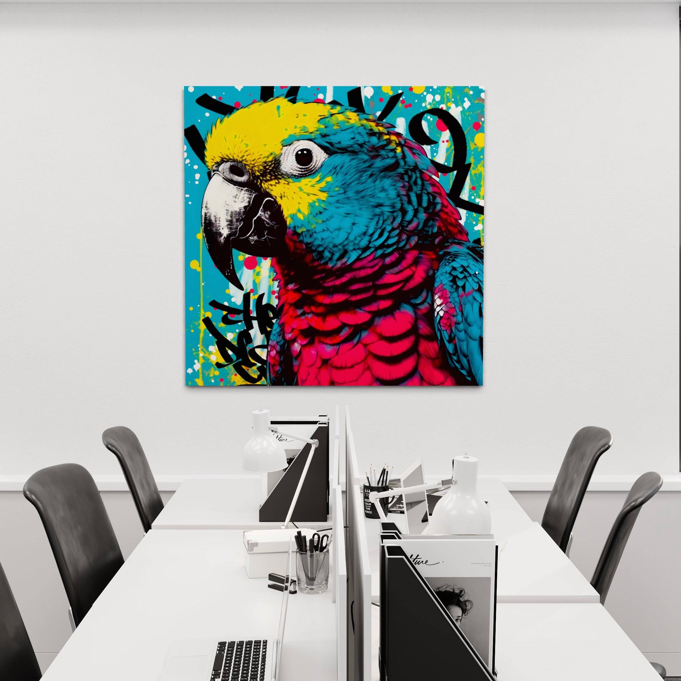 Tableau Perroquet en Couleurs - Decoration Murale - Fabulartz.fr