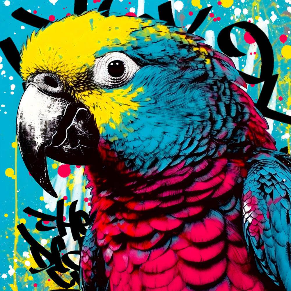 Tableau Perroquet en Couleurs - Decoration Murale - Fabulartz.fr