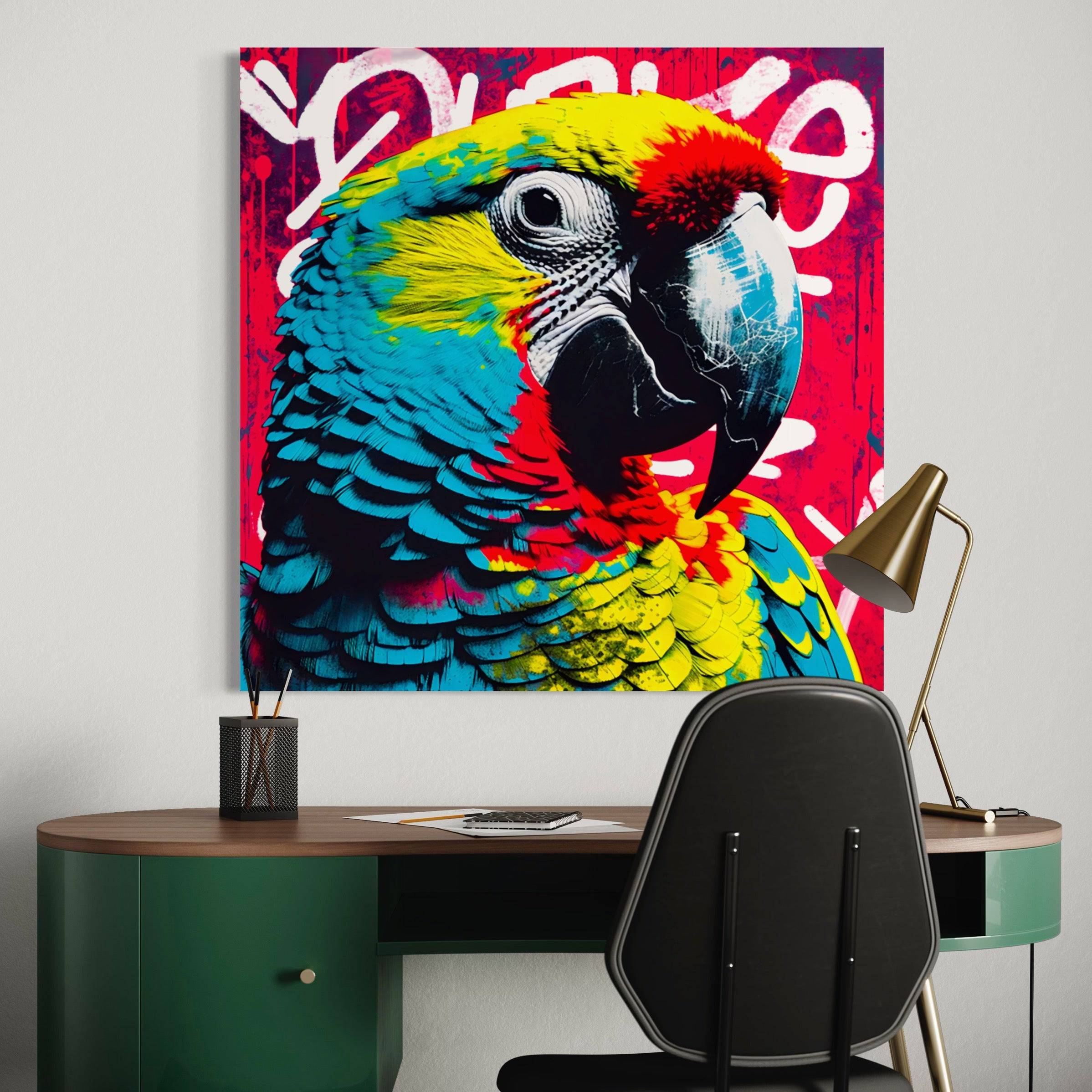 Tableau Perroquet en Pop Art - Moderne - Cadre Déco - Fabulartz.fr