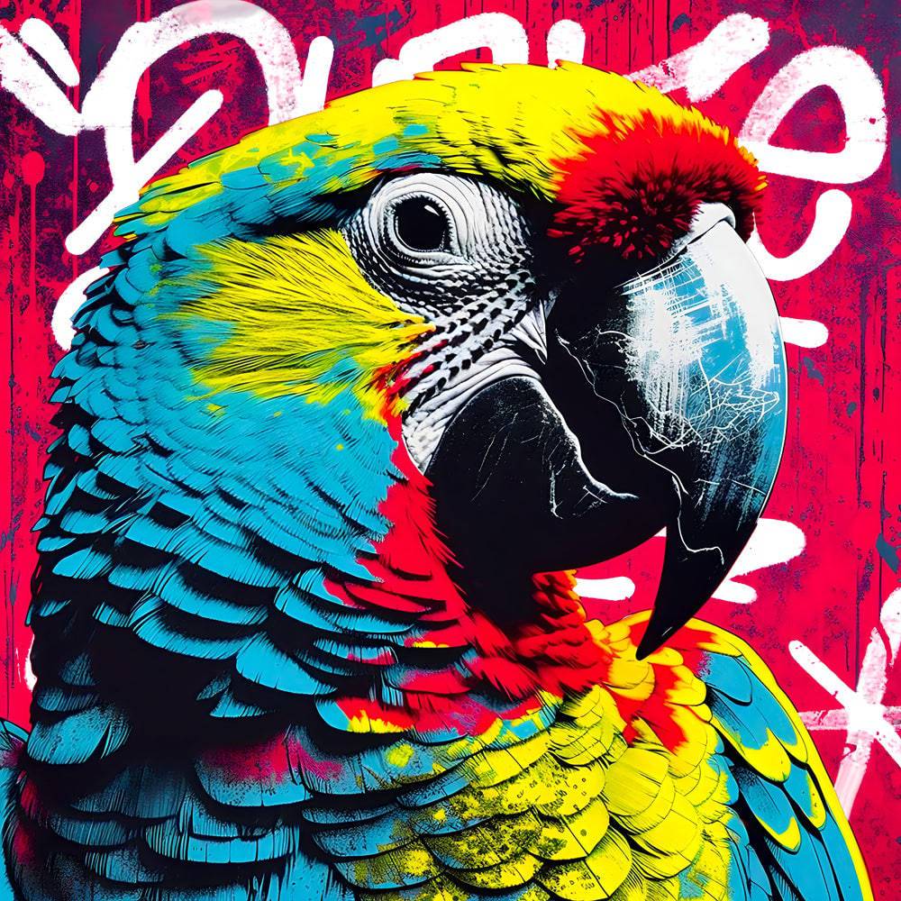 Tableau Perroquet en Pop Art - Moderne - Cadre Déco - Fabulartz.fr