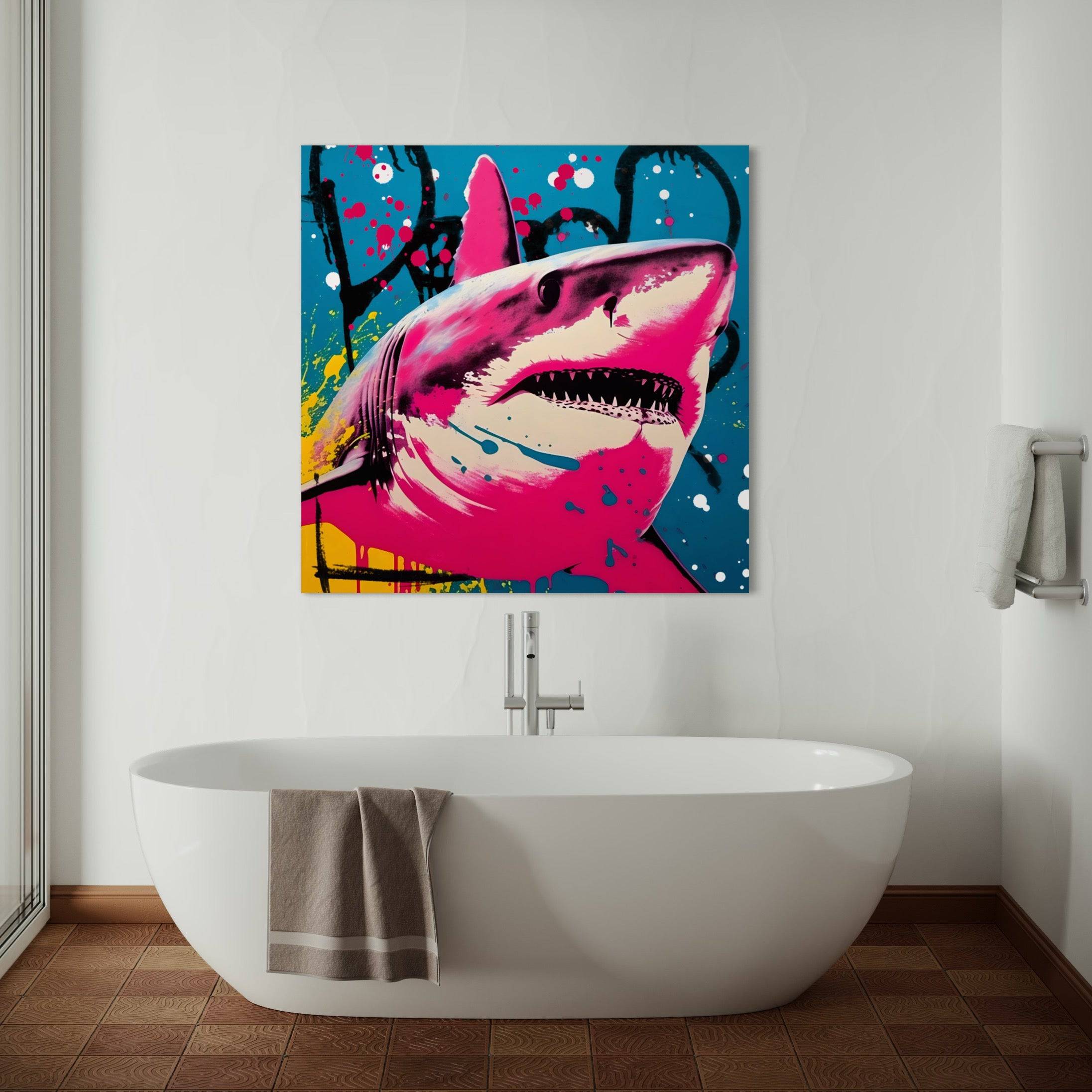 Tableau Requin Pop Art - Deco - Moderne - Mural - Fabulartz.fr 