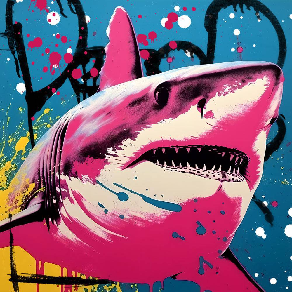 Tableau Requin Pop Art - Deco - Moderne - Mural - Fabulartz.fr