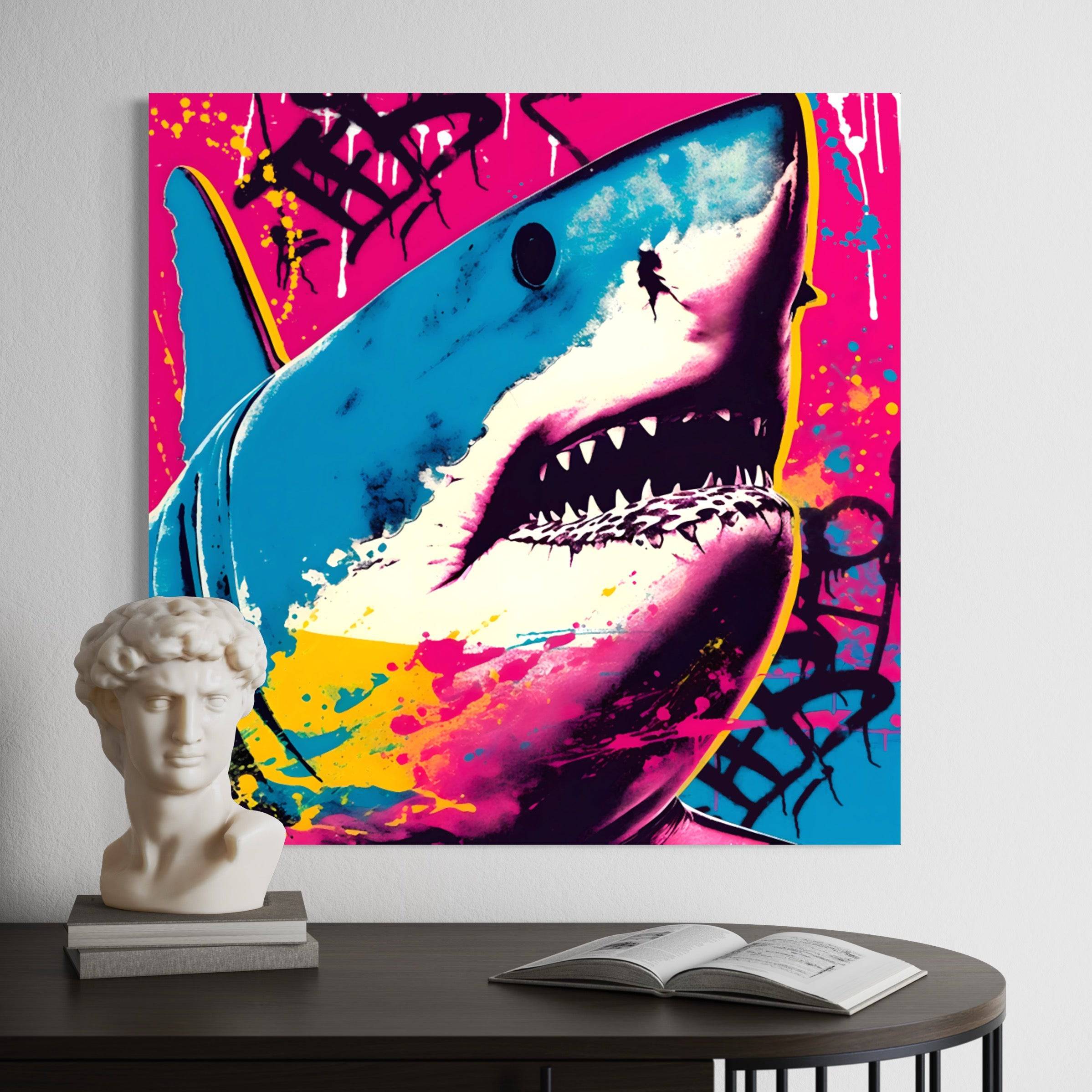 Tableau Requin Pop Art - Toile Moderne - Design - Fabulartz.fr 