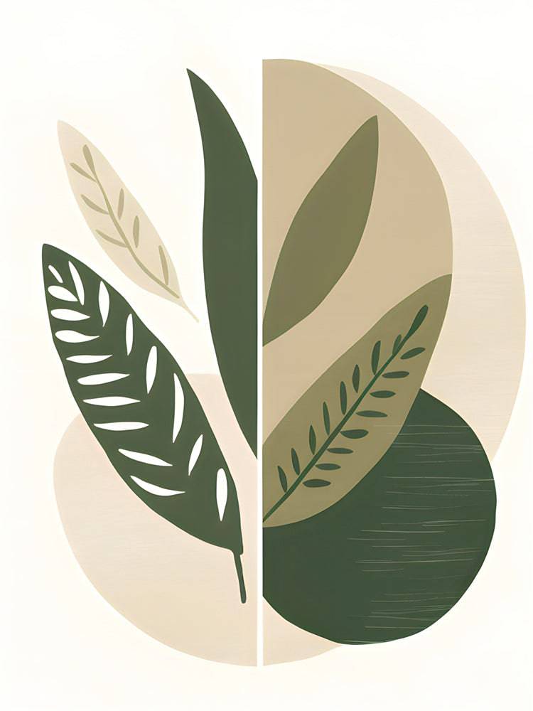 Quadro scandinavo Poesia di foglie - Decorazione murale naturale