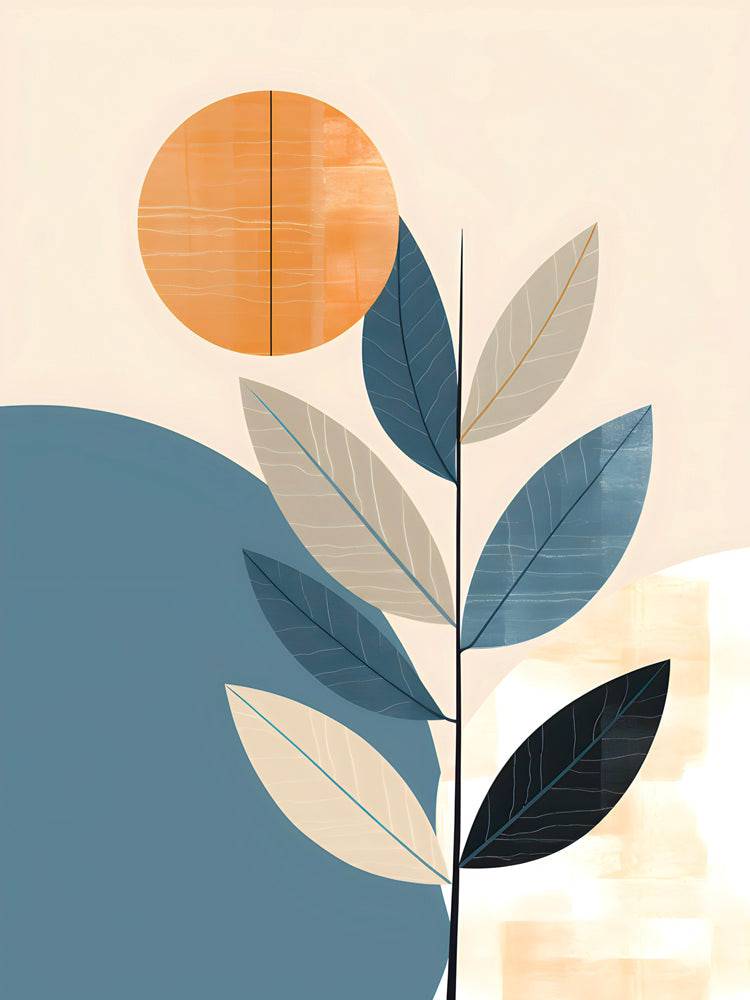 Scandinavian painting Tranquillité Végétale - Soothing wall decoration