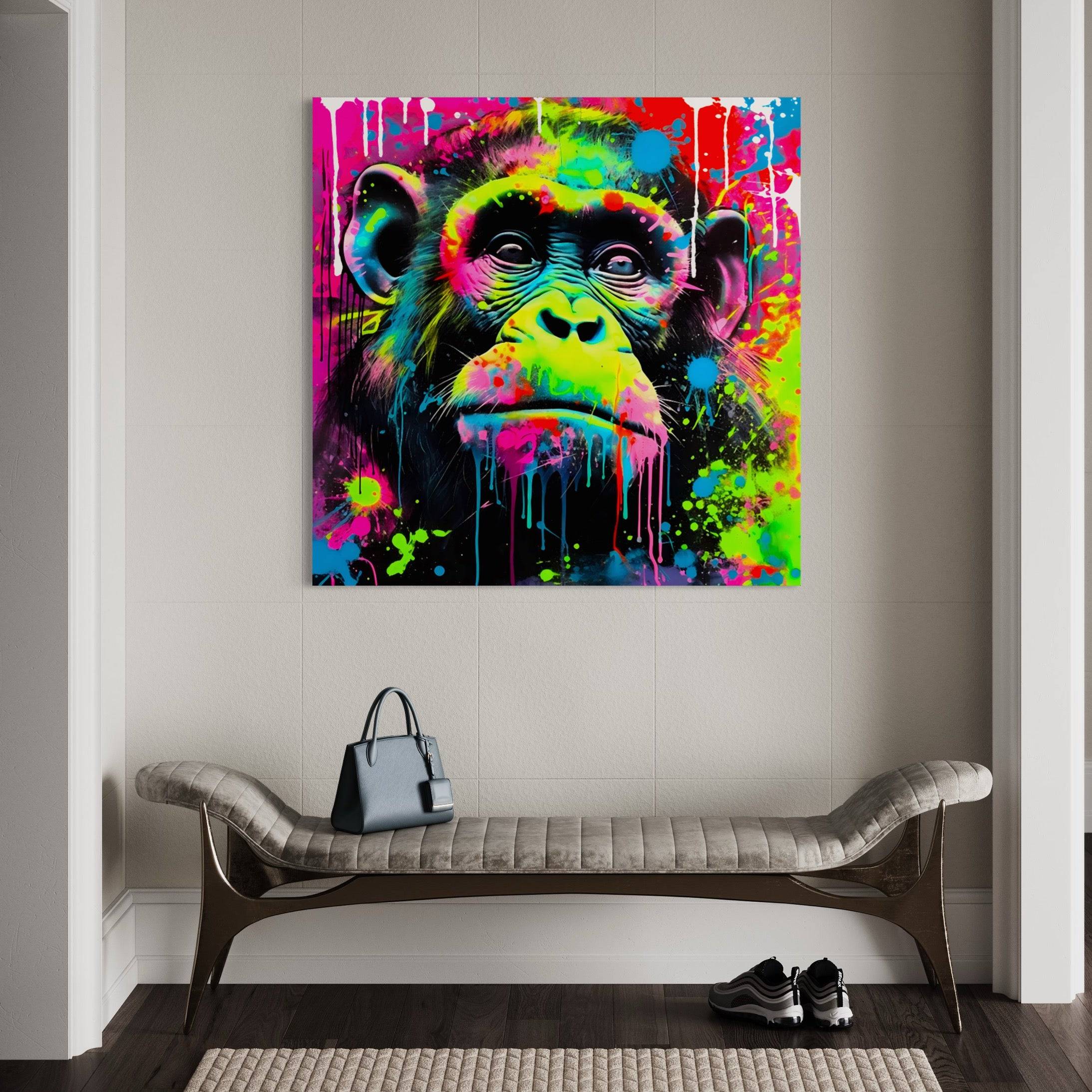 Tableau Singe Coloré - Pop Art - Cadre déco - Moderne - Fabulartz.fr