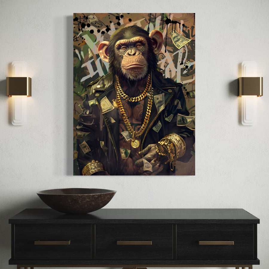 Painting Gangster Monkey - Luxurious and Modern Wall Frame
