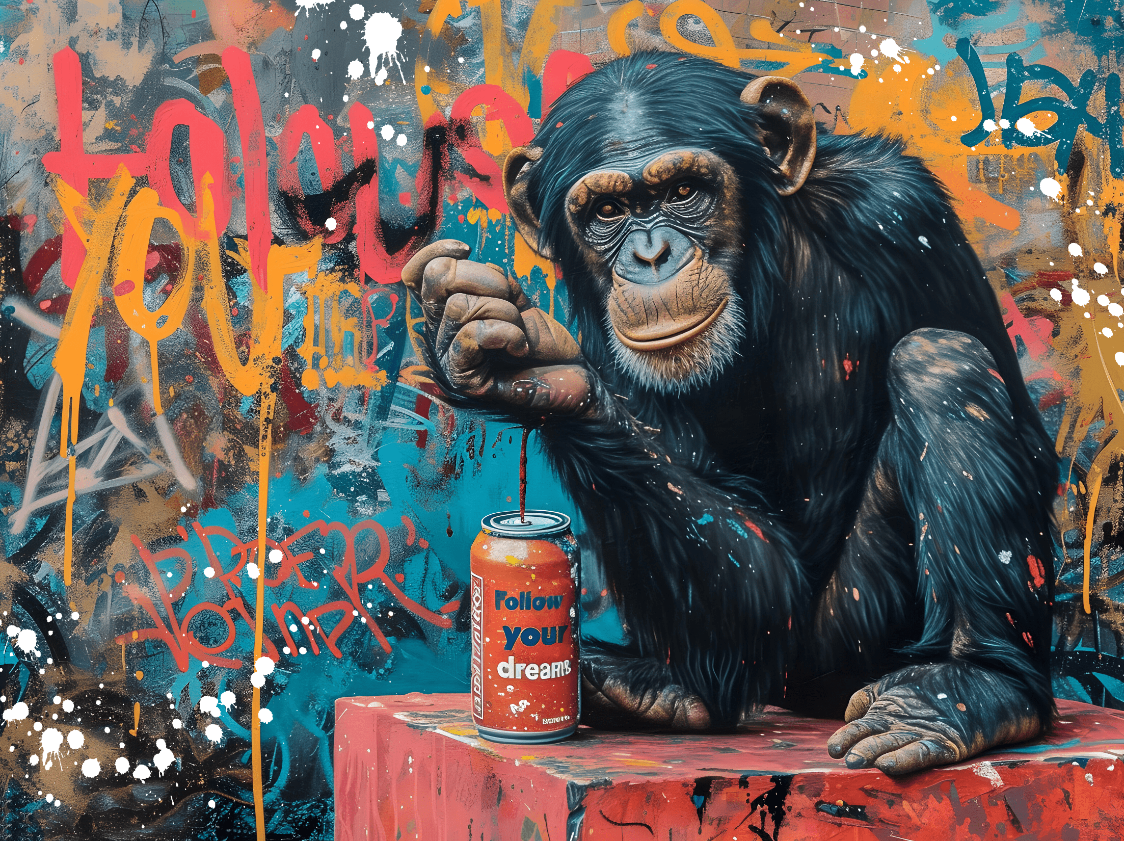 Tableau Singe Inspirant – Follow Your Dreams - Fabulartz.fr