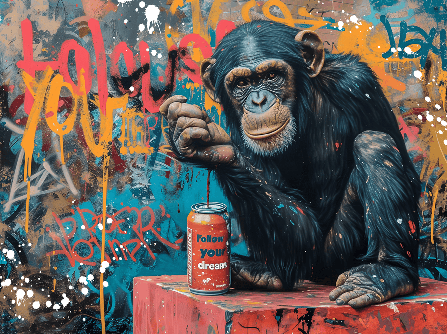 Painting Monkey Follow Your Dreams - Inspiring wall decoration