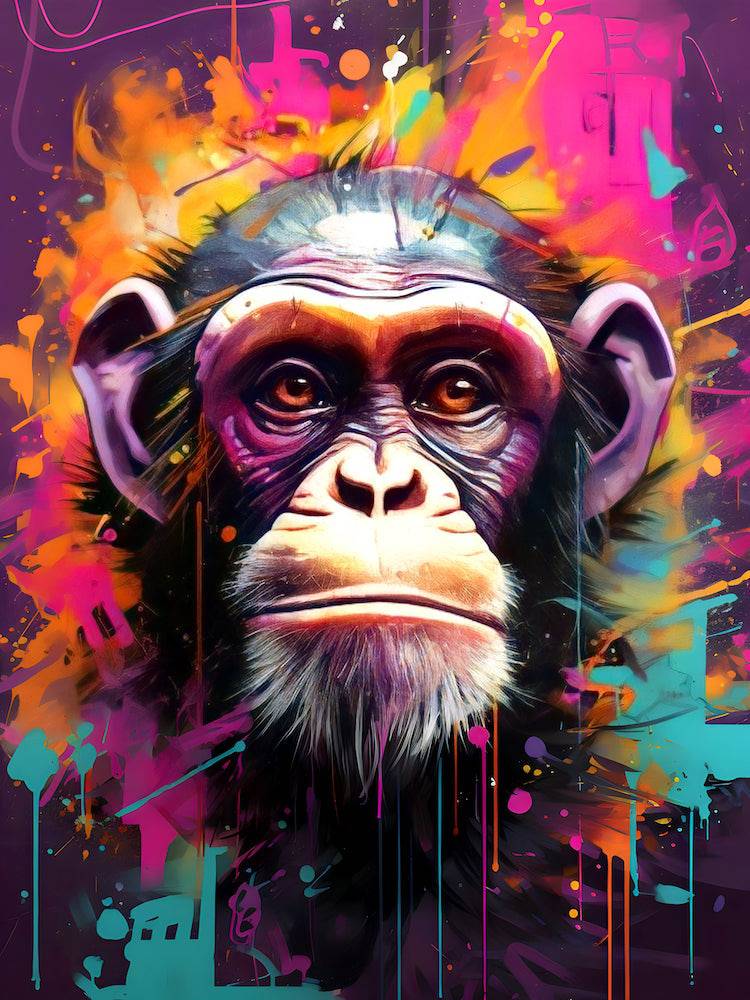 Tableau Singe Magique - Art Pop - Décoration Murale - Fabulartz.fr