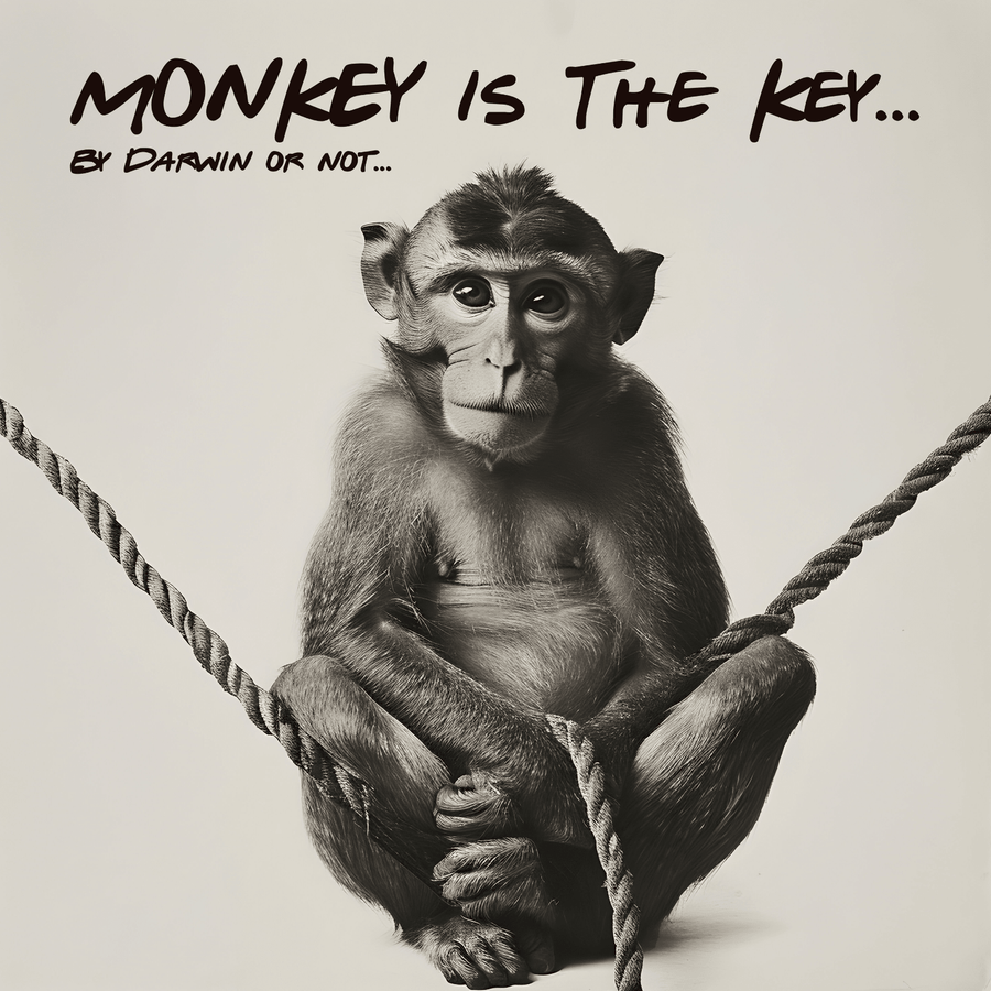 Thoughtful Monkey - Cornice da parete concettuale e decorativa