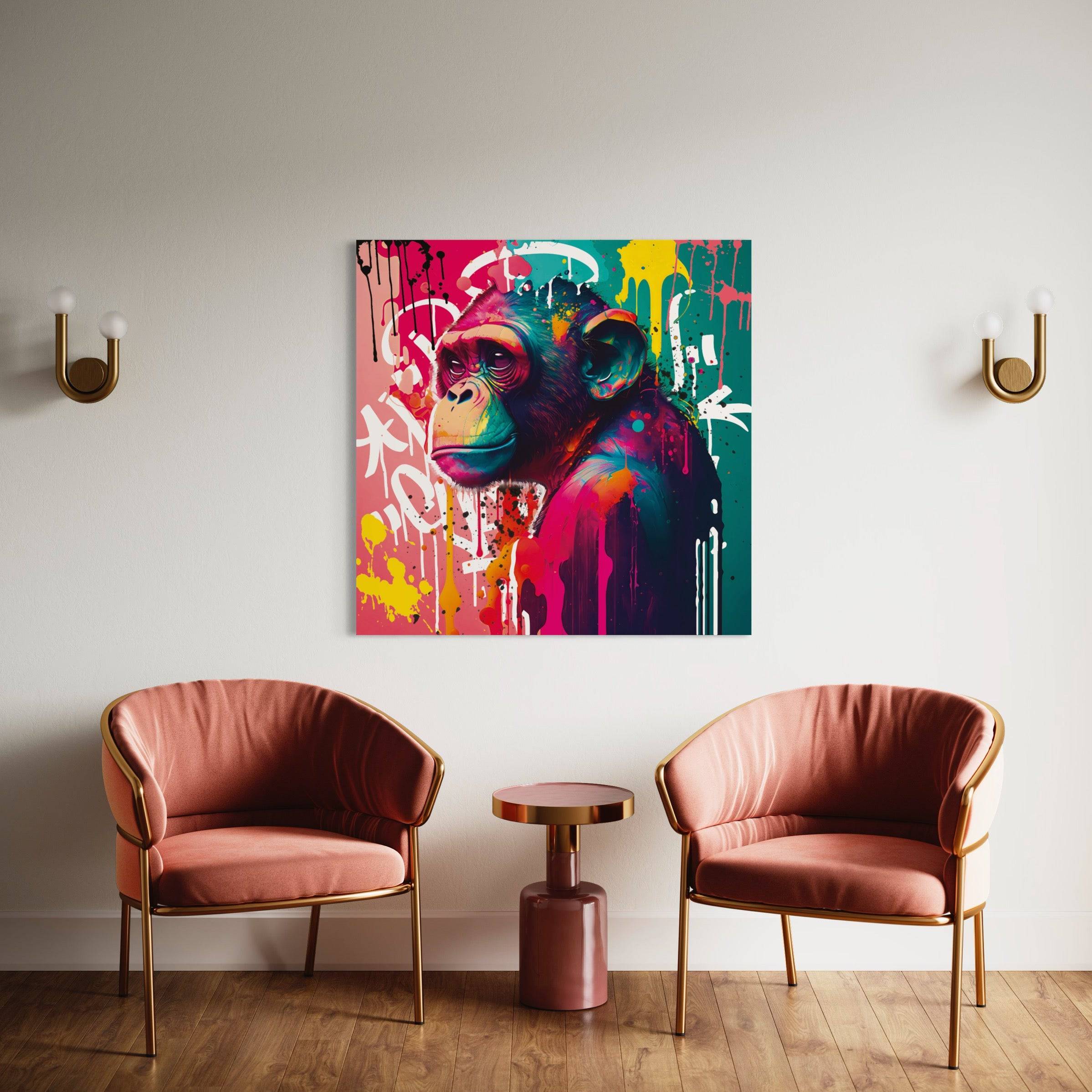 Tableau Singe - Pop Art - Art Mural Moderne - Cadre Déco - Fabulartz.fr